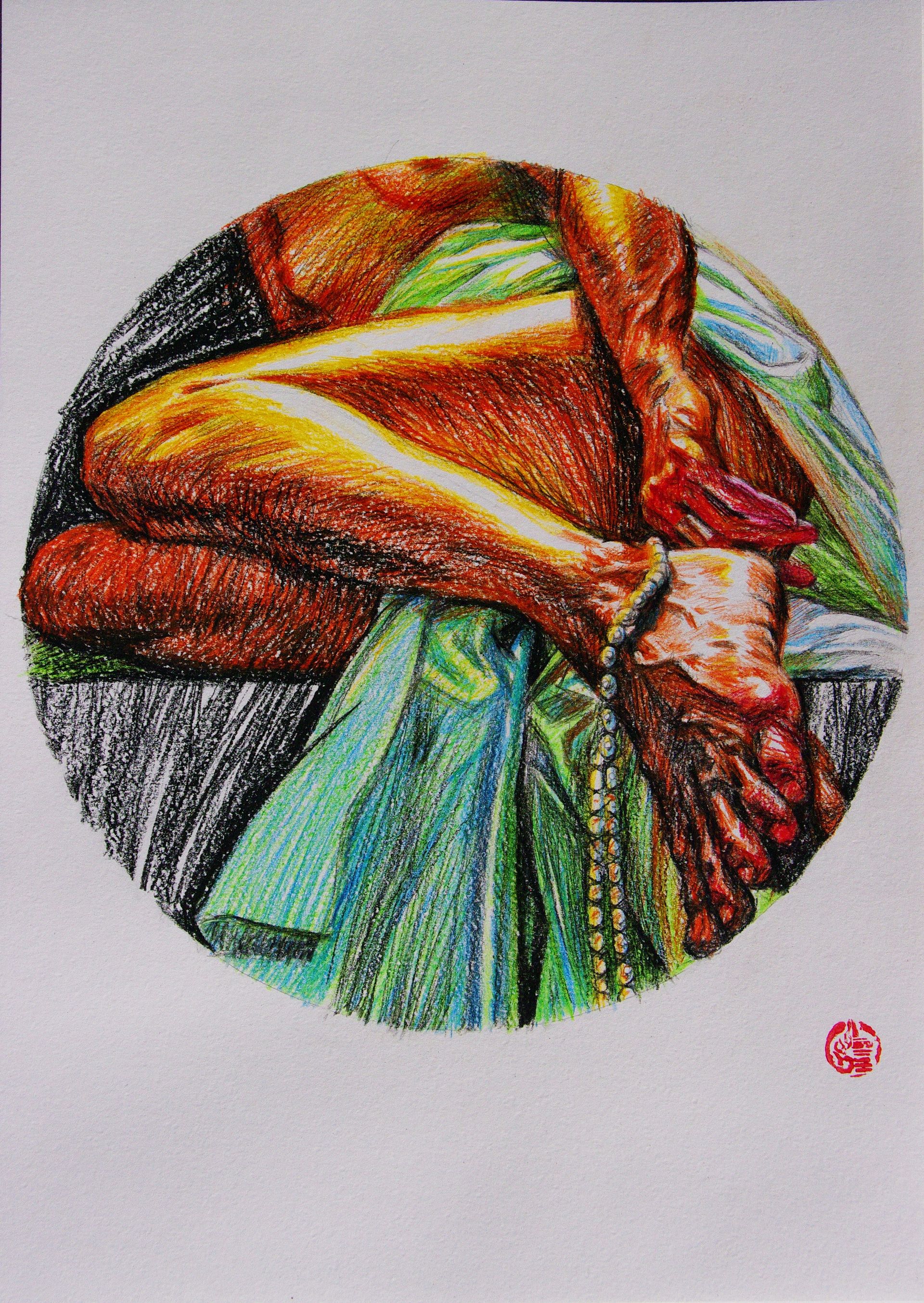 Алан Хатагты (Авторская графика - 
                  29 x 42 см) Аллегорическое тондо