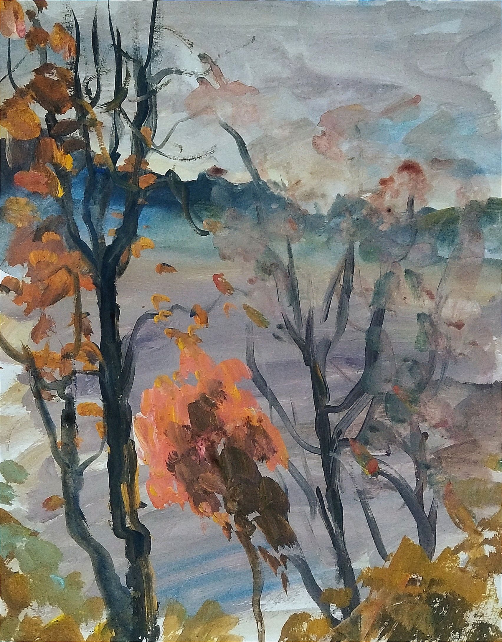 Людмила Кылыч (Авторская графика - 
                  29 x 42 см) Осень цветная