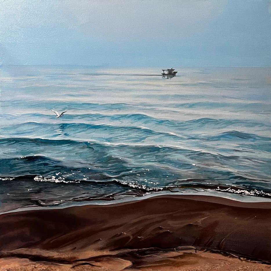 Александра Курьянова (Картина, живопись - 
                  60 x 60 см) Волны