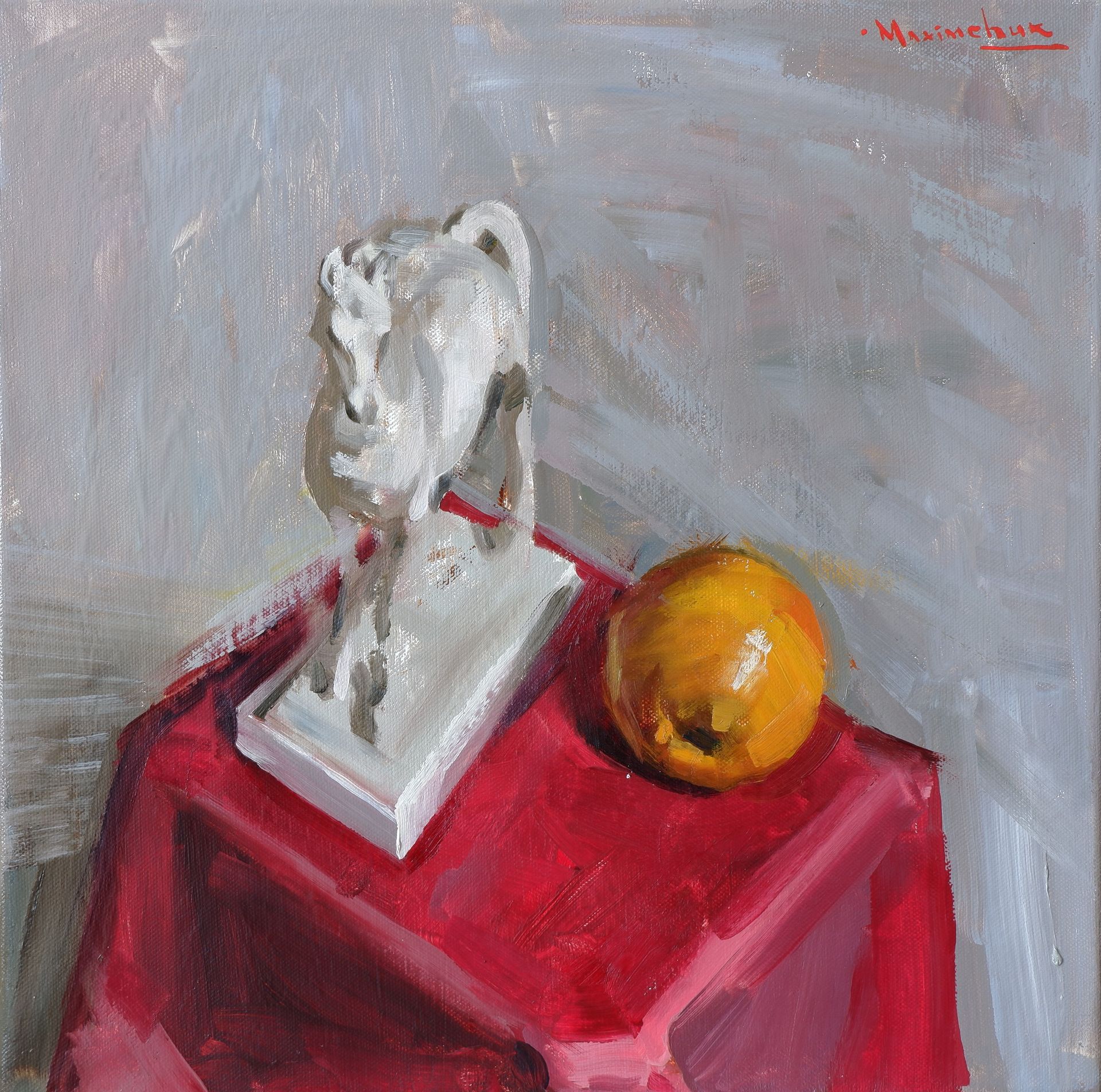 Никита Максимчук (Картина, живопись - 
                  40 x 40 см) Лошадь и апельсин