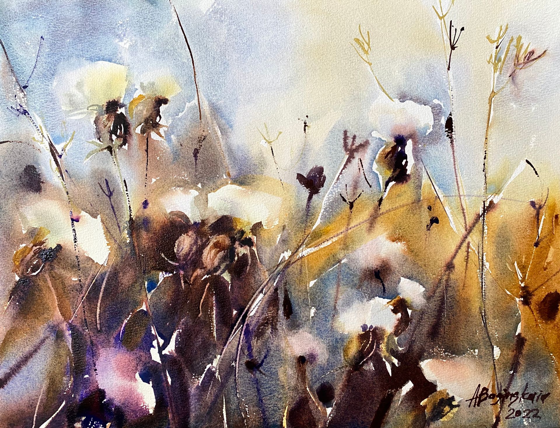 Анна Богинская (Авторская графика - 
                  40.5 x 30.5 см) Летние травы (Fluffies 2)