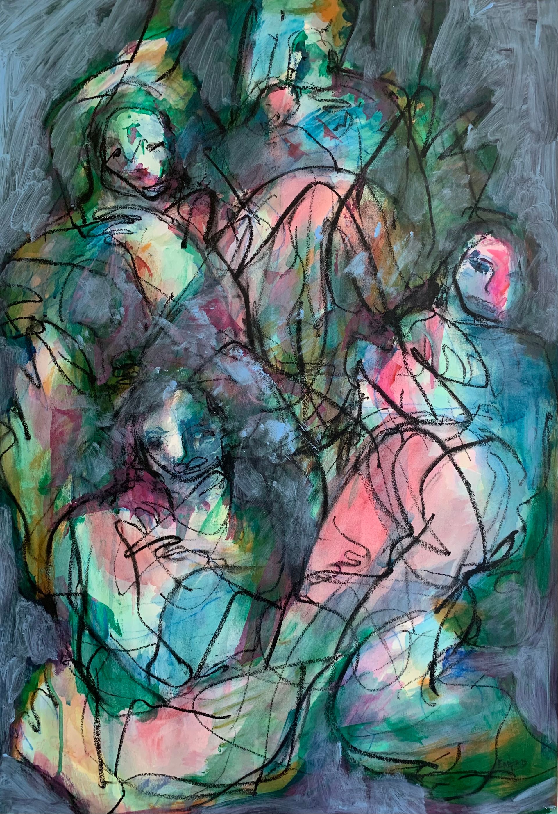 Елена Науширванова (Авторская графика - 
                  54 x 78 см) К тому времени