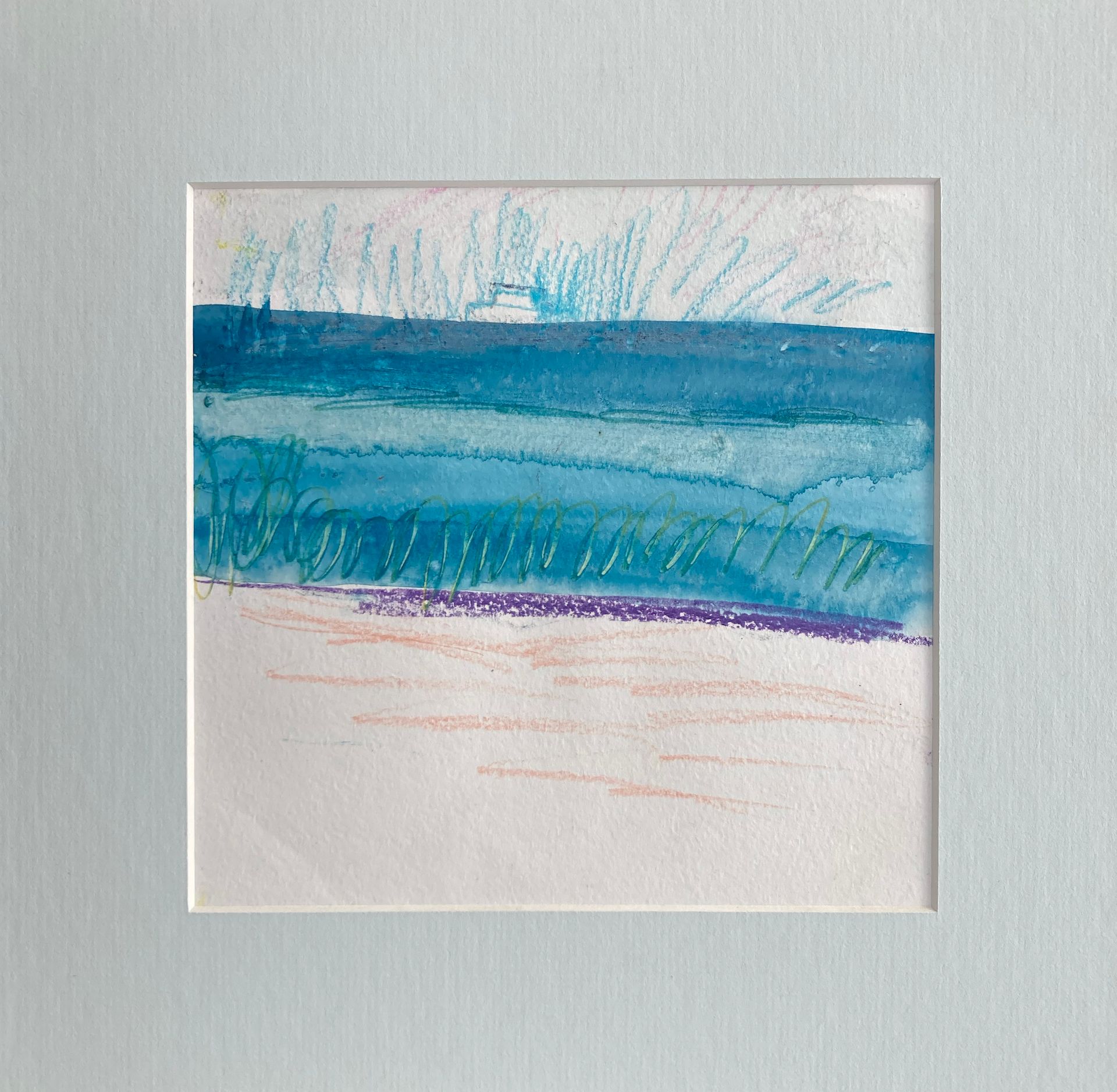 Олег Агафонов (Авторская графика - 
                  28 x 27 см) Белый пароход на тёмной воде