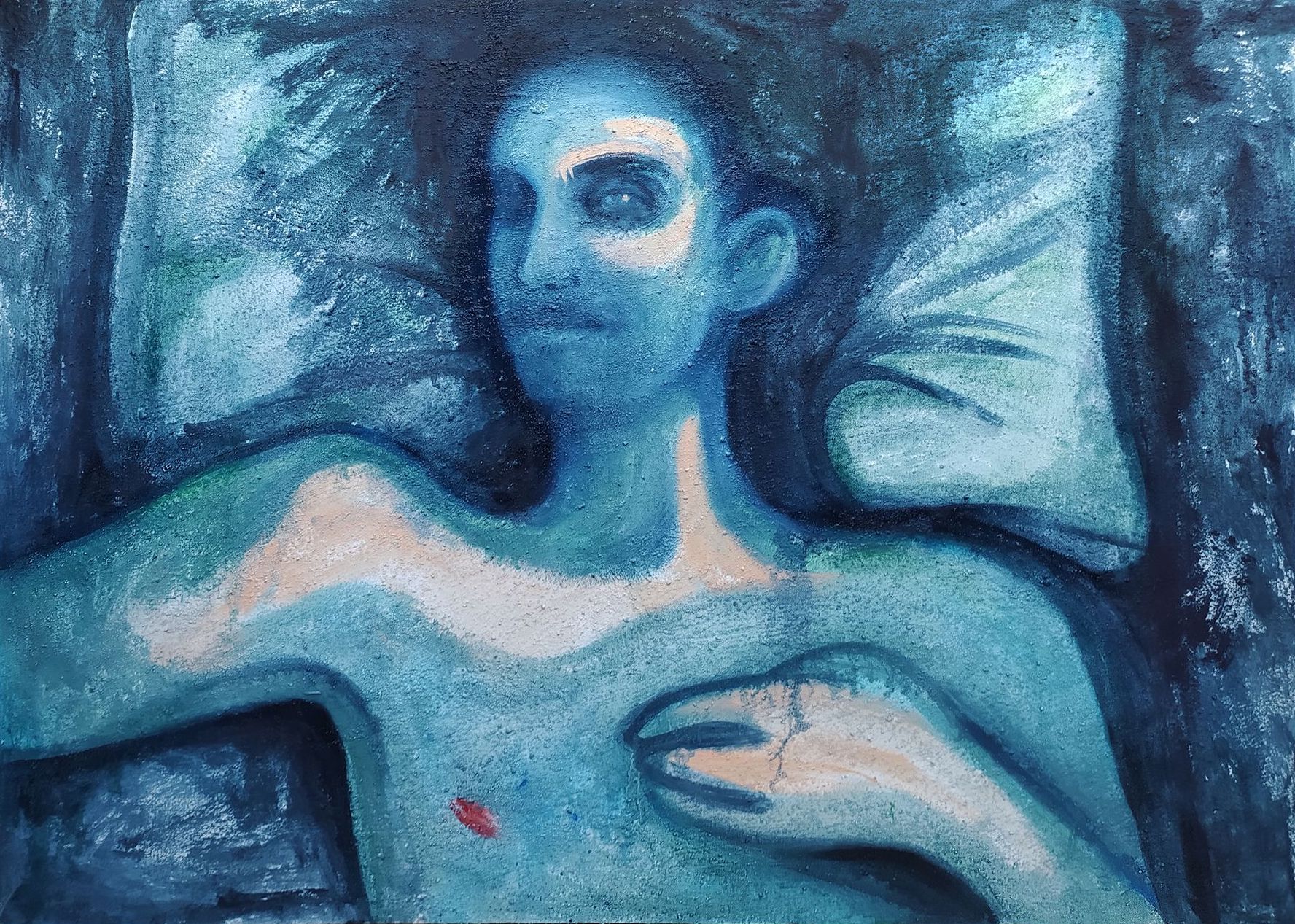 Оля Душкина (Картина, живопись - 
                  80 x 60 см) Мужчина чуть за полночь