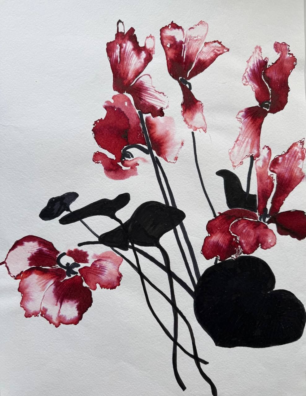 Алена Сокольникова (Авторская графика - 
                  29.5 x 42 см) Цветы