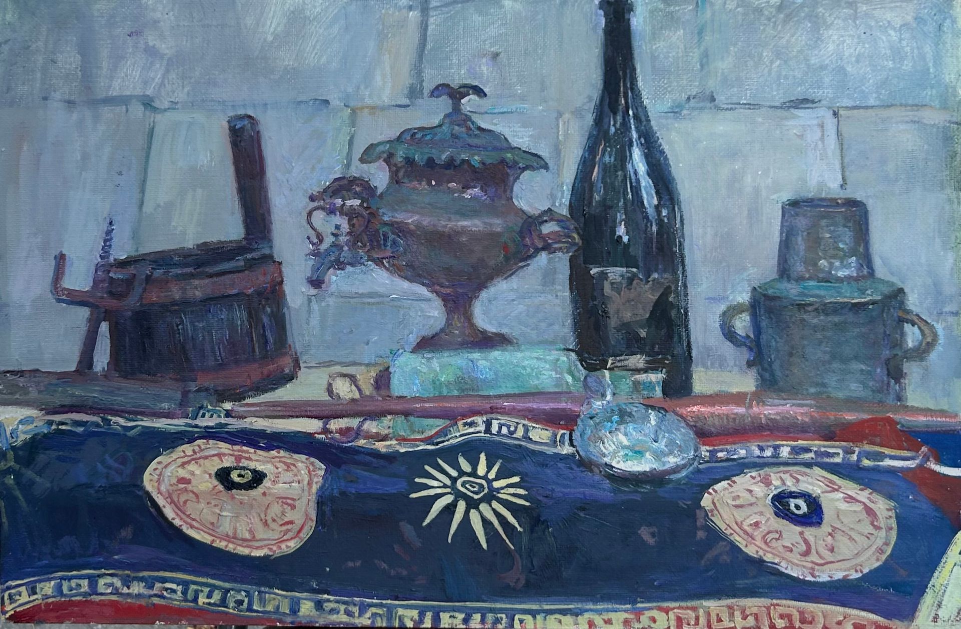 Екатерина Потапова (Картина, живопись - 
                  60 x 40 см) Натюрморт с винными предметами