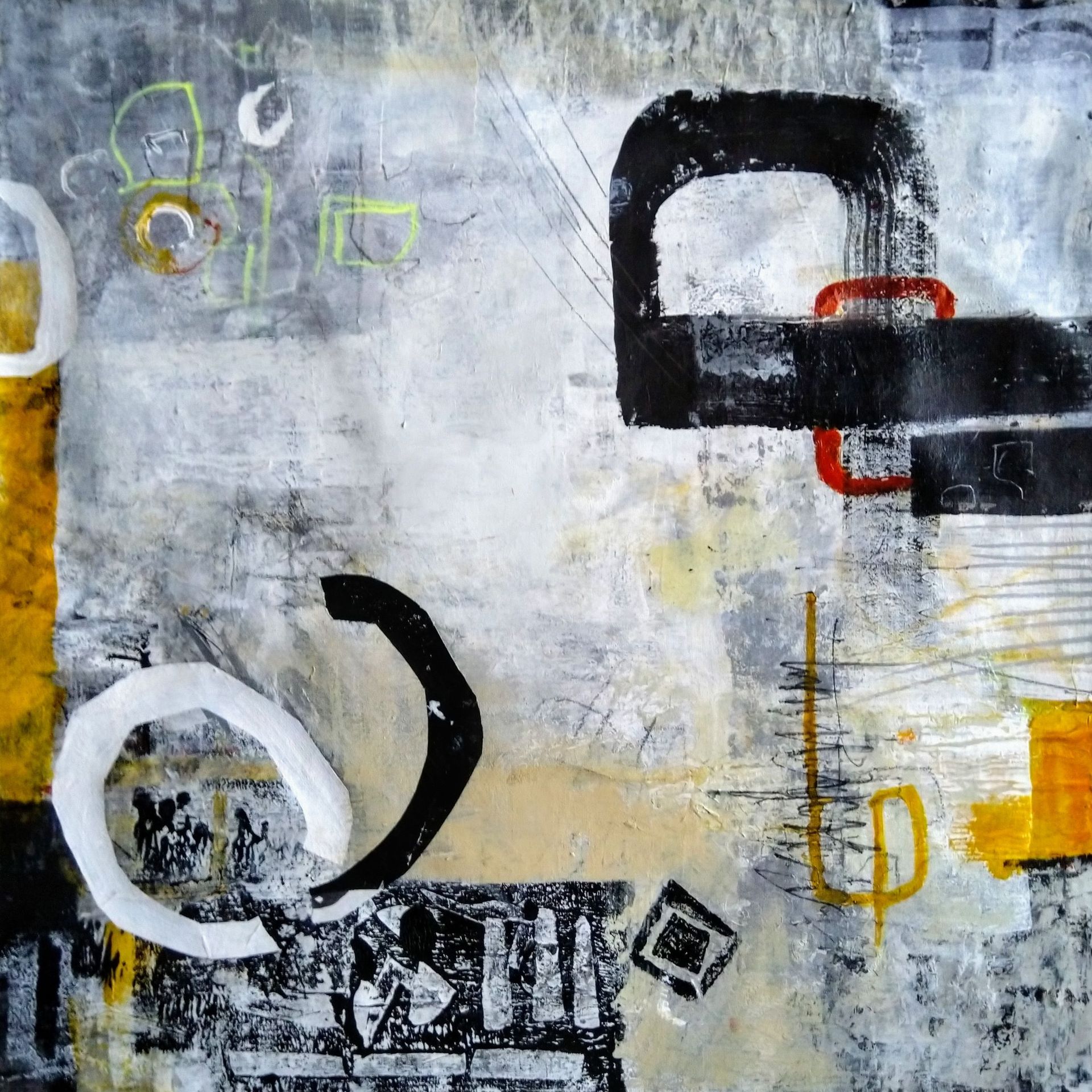 Каринэ Андриасян (Коллаж / ассамбляж - 
                  40 x 40 см) Untold