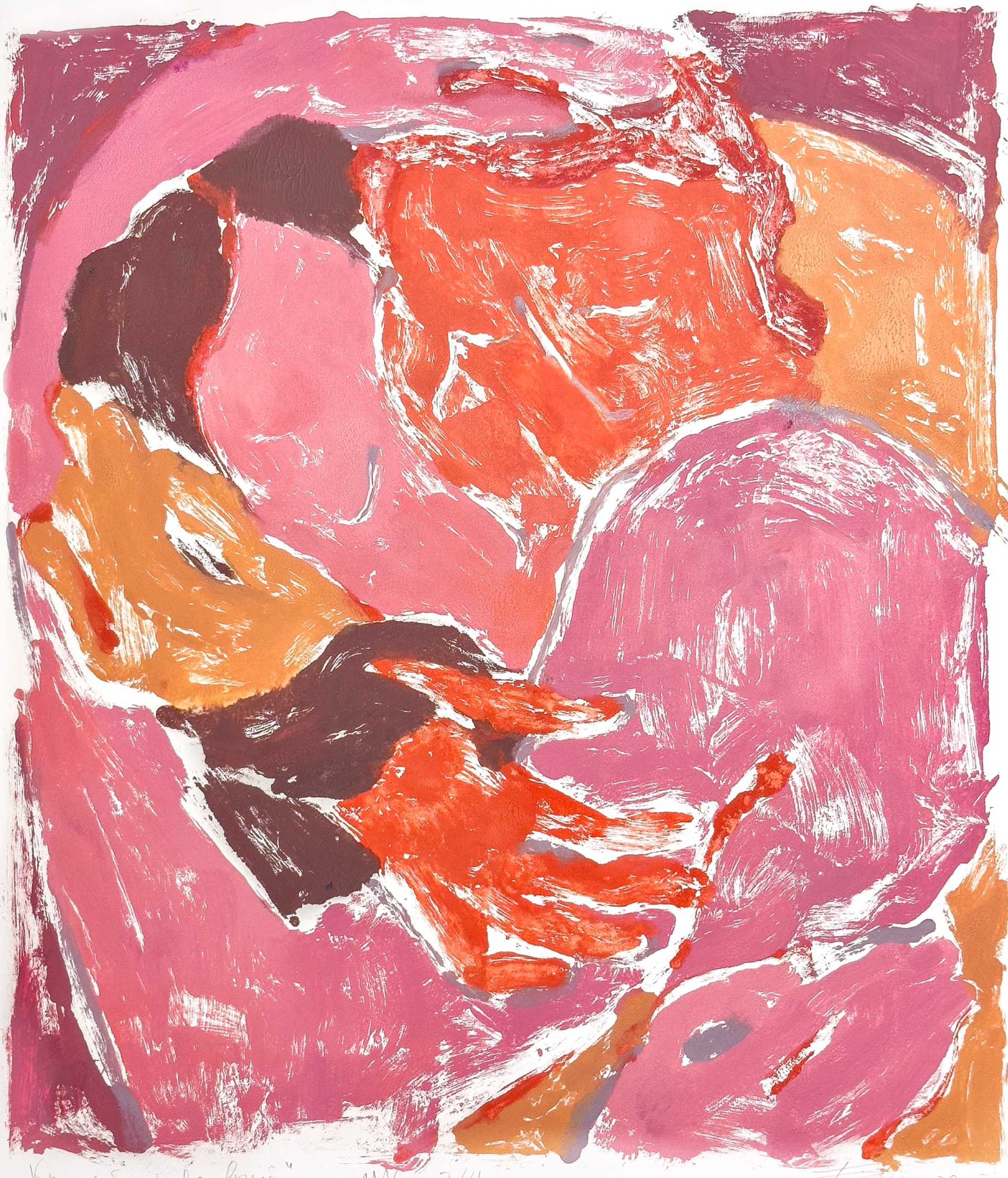 Екатерина Богданкова (Графика печатная - 
                  30 x 40 см) Красный и розовый