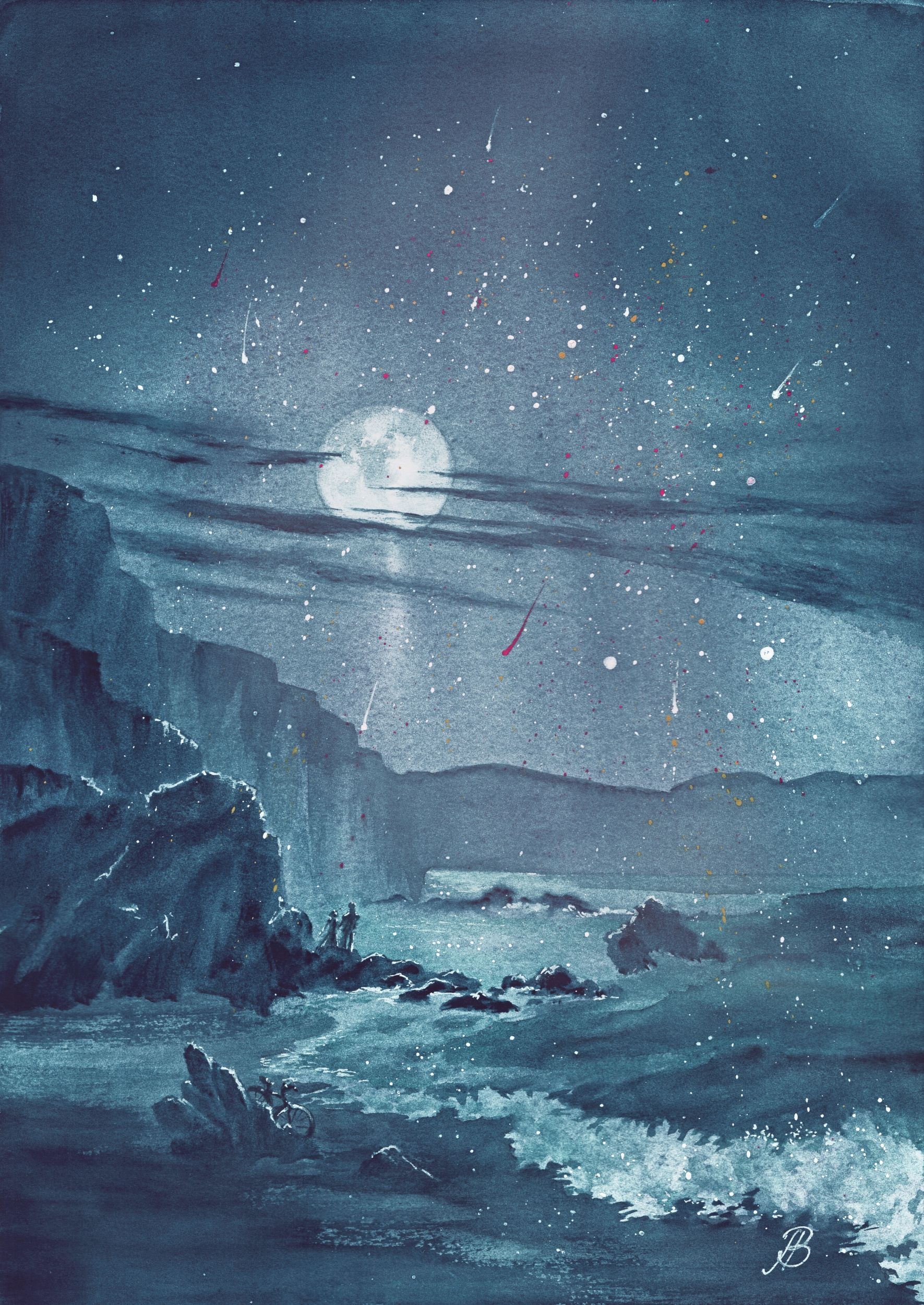 Алла Валежина (Авторская графика - 
                  30 x 42 см) Я подарю тебе Луну