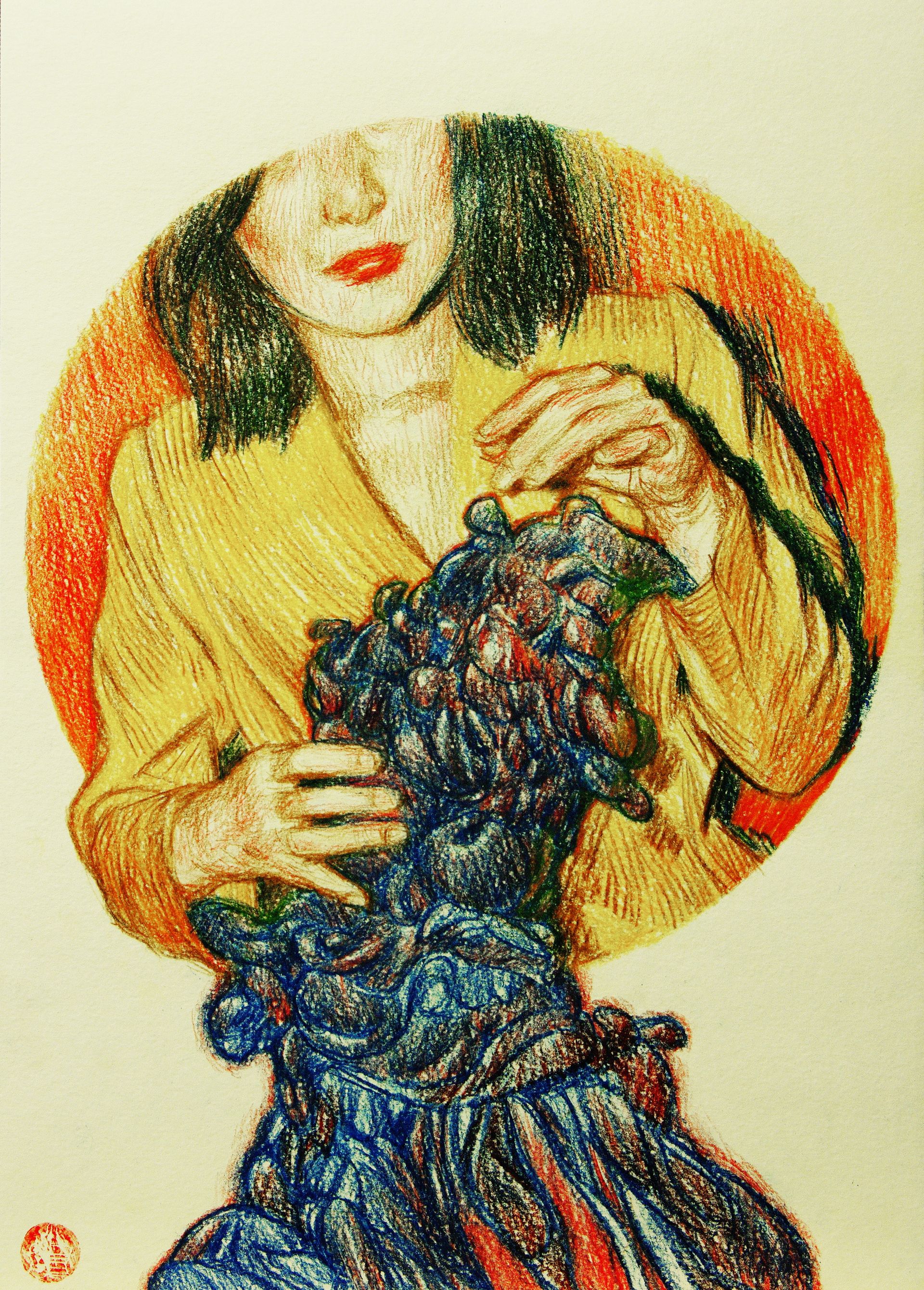 Алан Хатагты (Авторская графика - 
                  30 x 42 см) Аллегорическое тондо