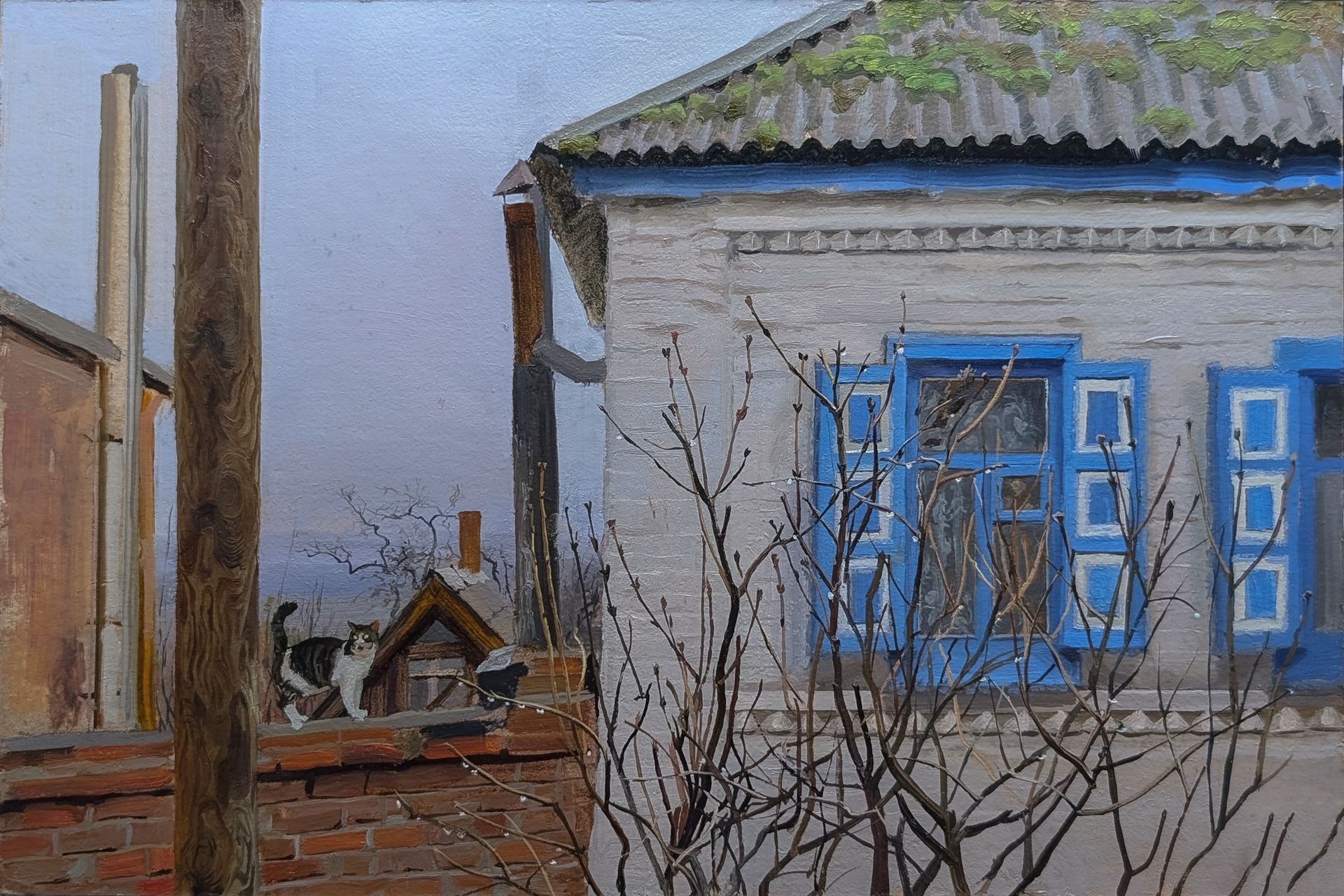 Михаил Псюрников (Авторская графика - 
                  30 x 20 см) Дом на холме