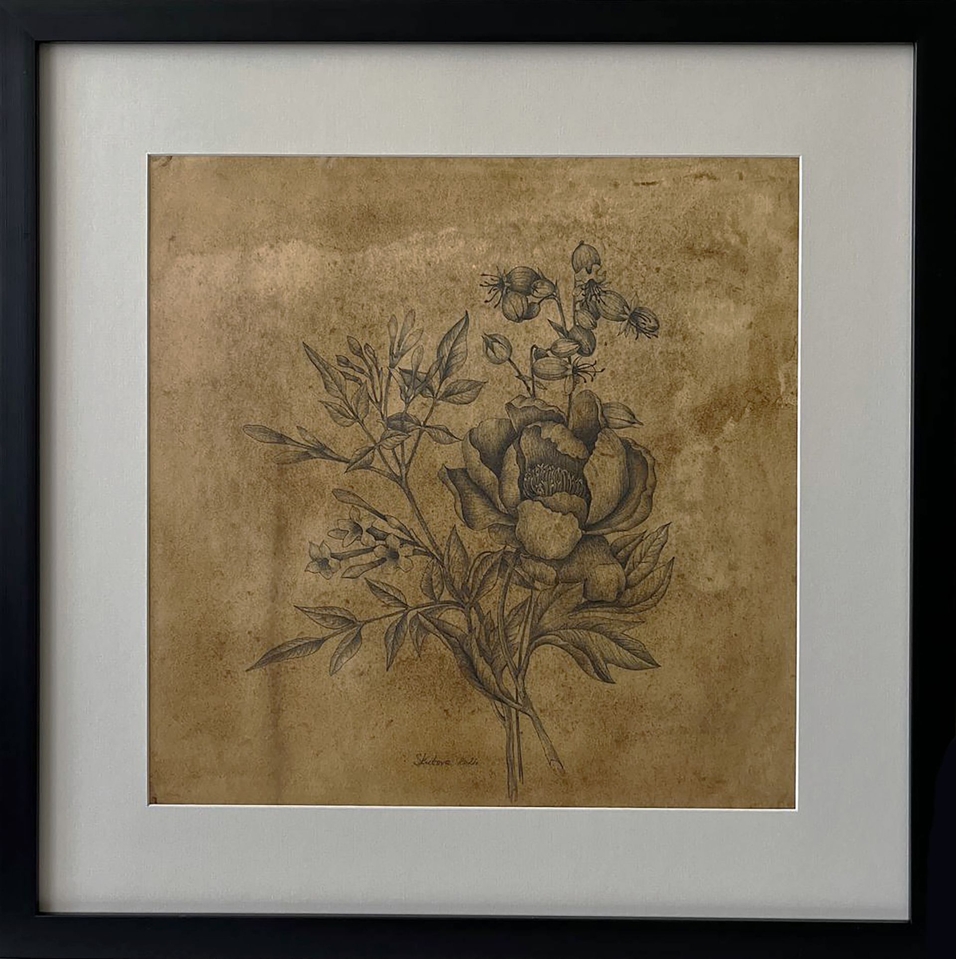 ELENA SKUTOVA (Авторская графика - 
                  57 x 57 см) Flowers #3
