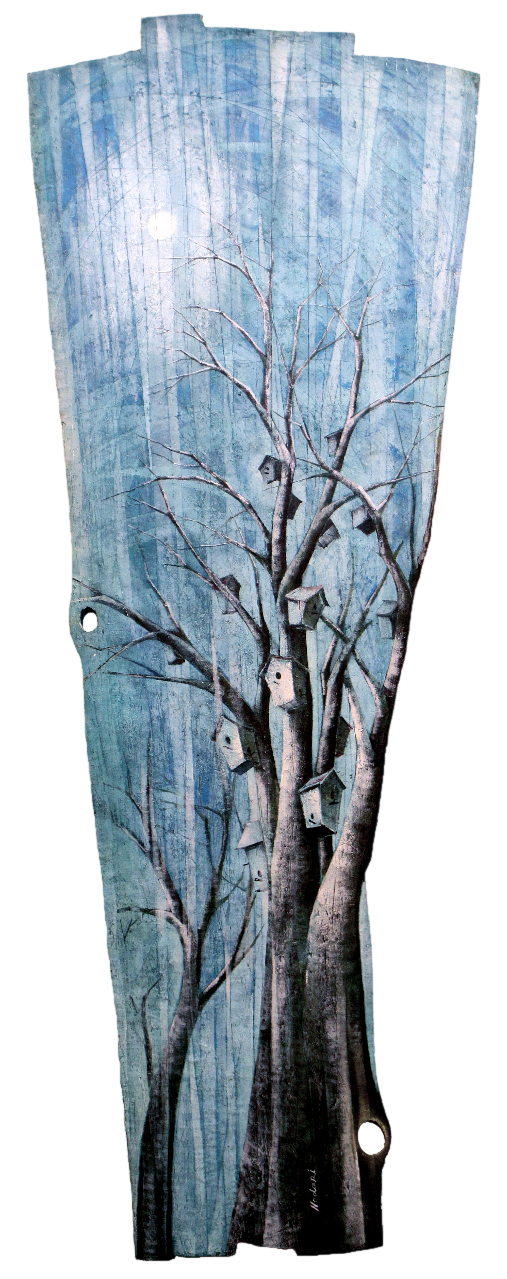 Нодар Хохобашвили (Картина, живопись - 
                  60 x 163 см) Птичий город