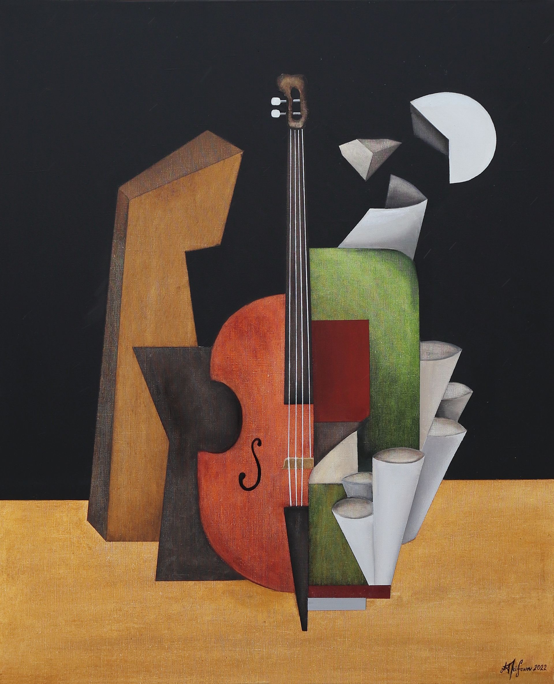 Александр Трифонов (Картина, живопись - 
                  90 x 110 см) Композиция с виолончелью