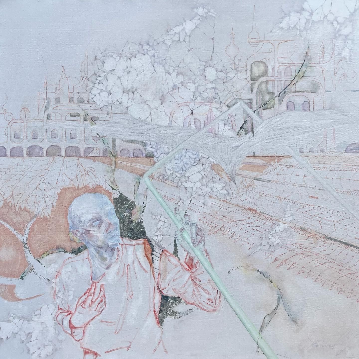 Бахром Алимов (Картина, живопись - 
                  100 x 100 см) Лимб