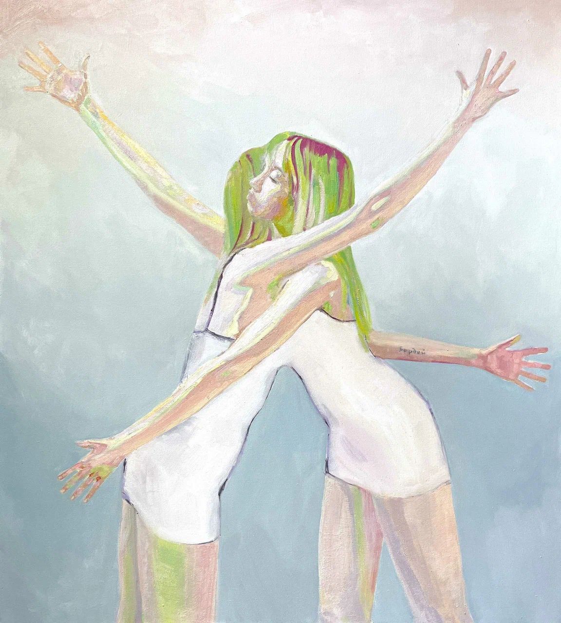 Ольга Бордей (Картина, живопись - 
                  90 x 100 см) Обнимать не обнимая