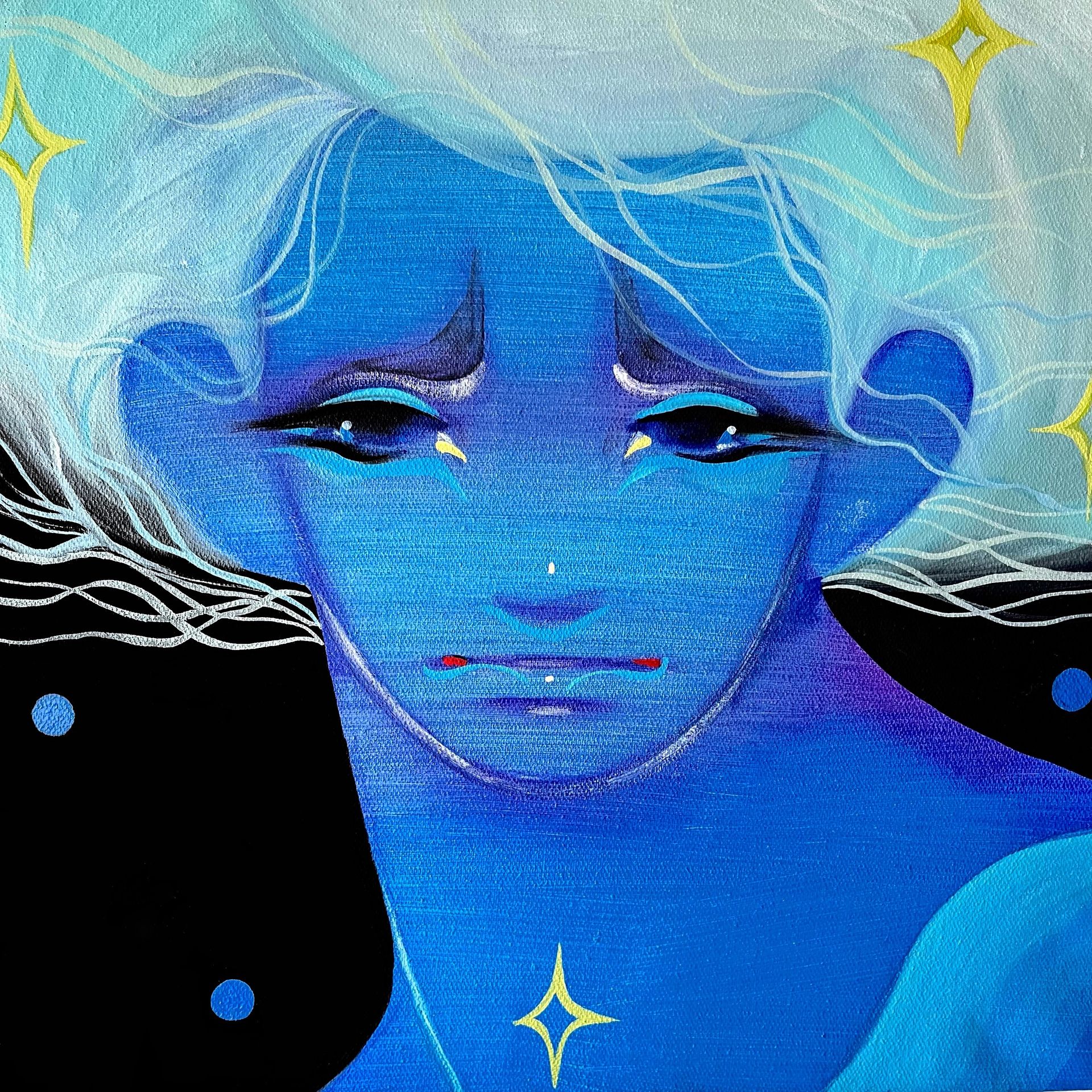Дмитрий Филимонов (Картина, живопись - 
                  40 x 40 см) Blue portrait