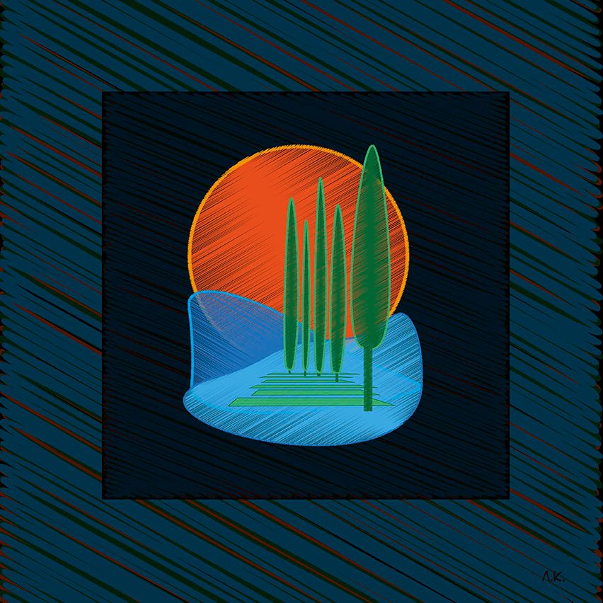 Лариса Корж (Графика цифровая (принты) - 
                  30 x 30 см) Солнце