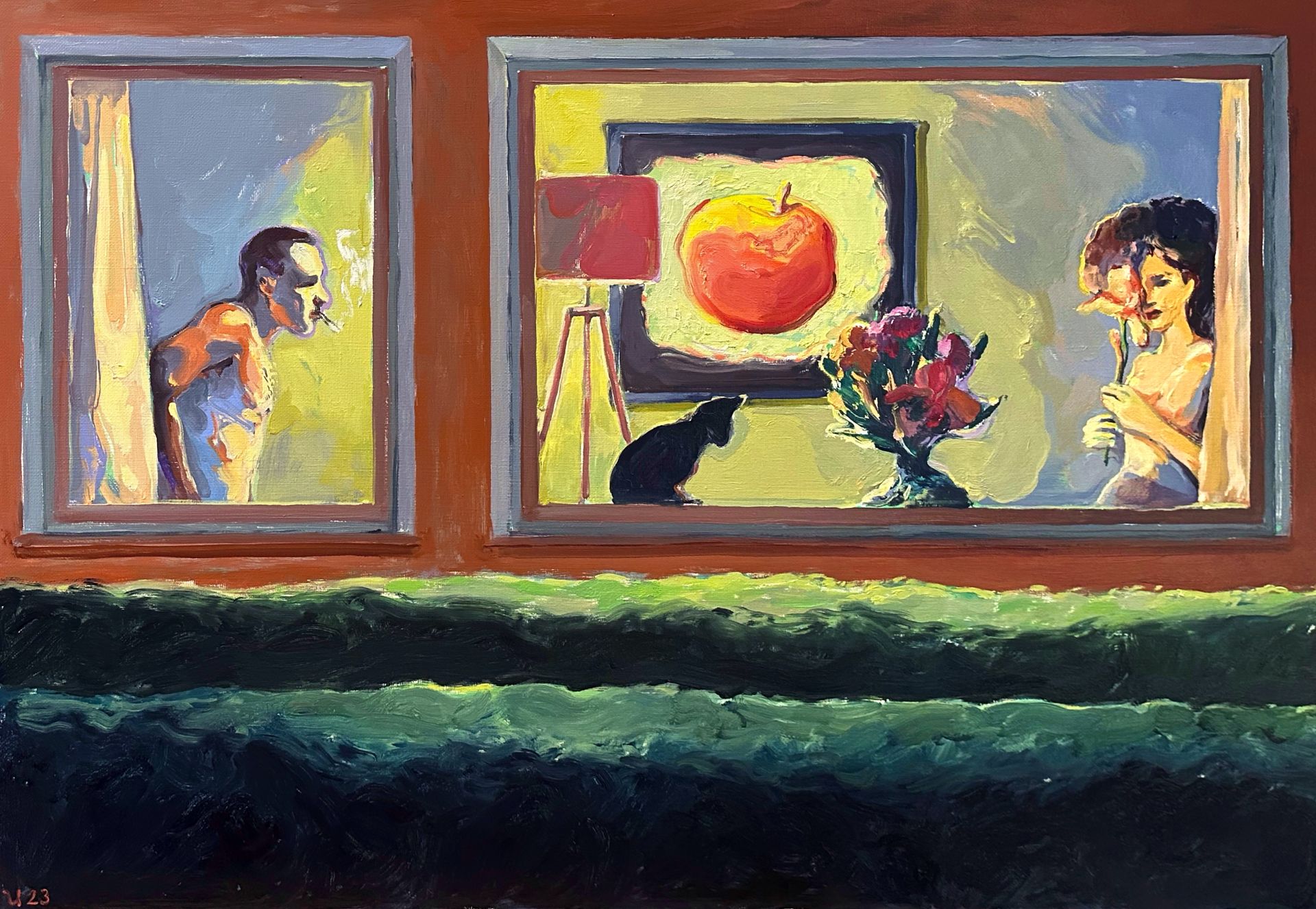 Илья Филатов (Картина, живопись - 
                  90 x 70 см) Безмолвный разговор