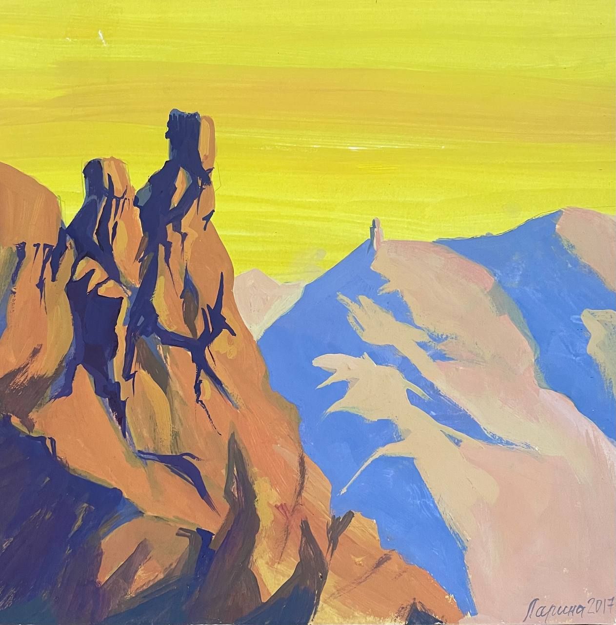 Кристина Ларина (Картина, живопись - 
                  24.5 x 24.5 см) Горы. Грузия