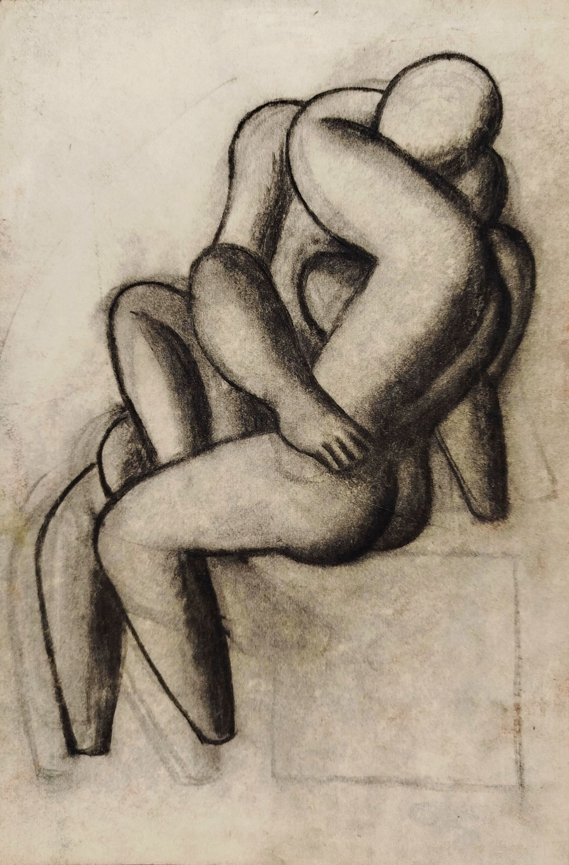 Рауф Туктар (Авторская графика - 
                  27 x 41 см) Двое обнимаются 3