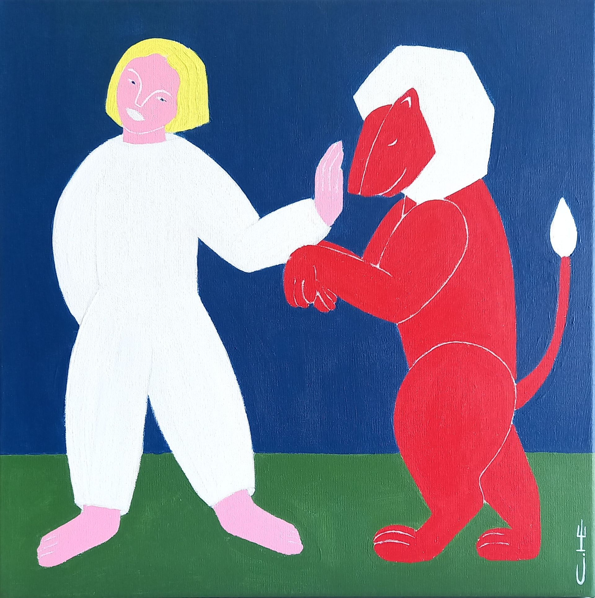 Саша Катинаускиене (Картина, живопись - 
                  30 x 30 см) С красным львом