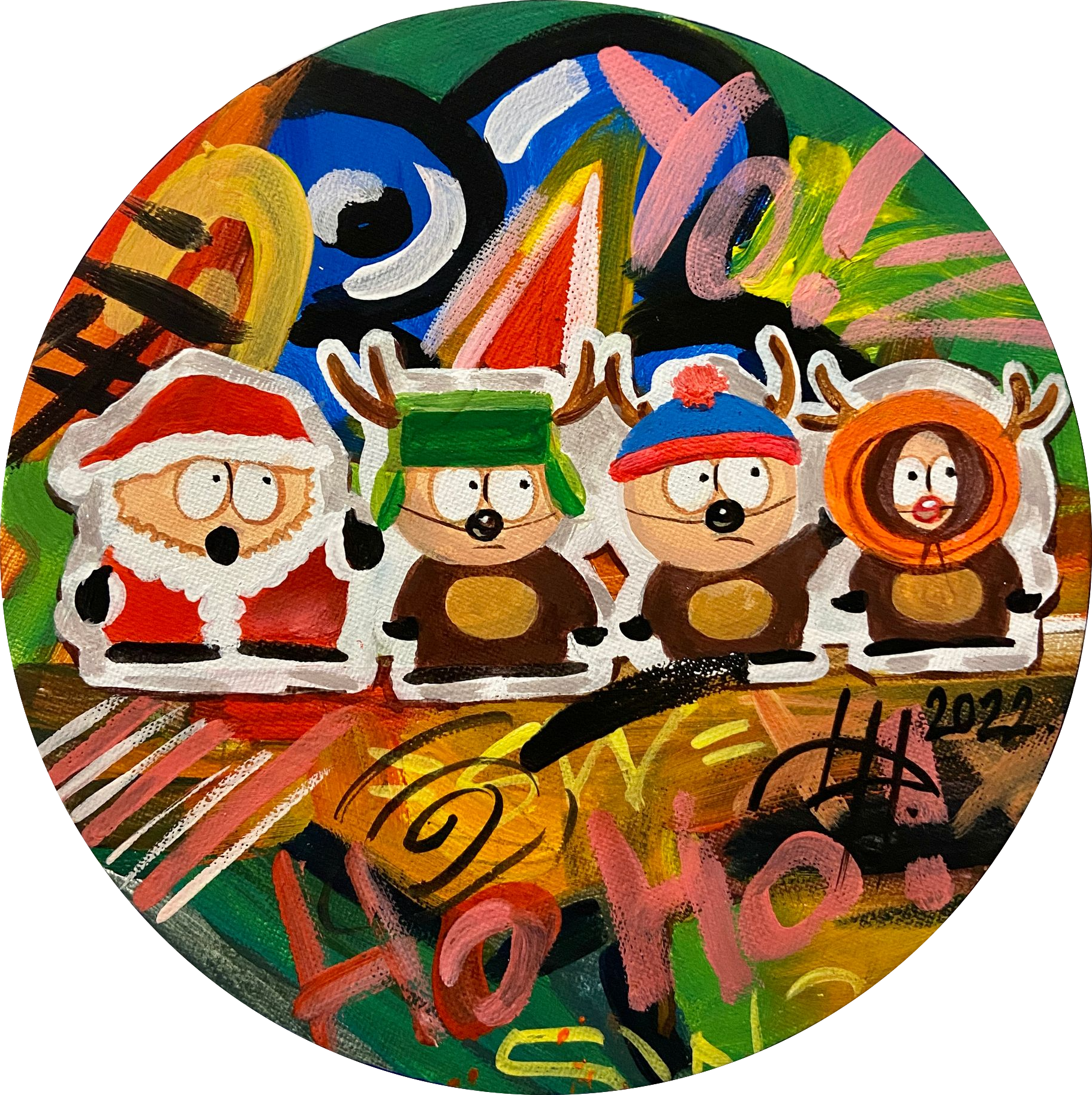 Динара Хёртнагль (Картина, живопись - 
                  20 x 20 см) Christmas in South Park