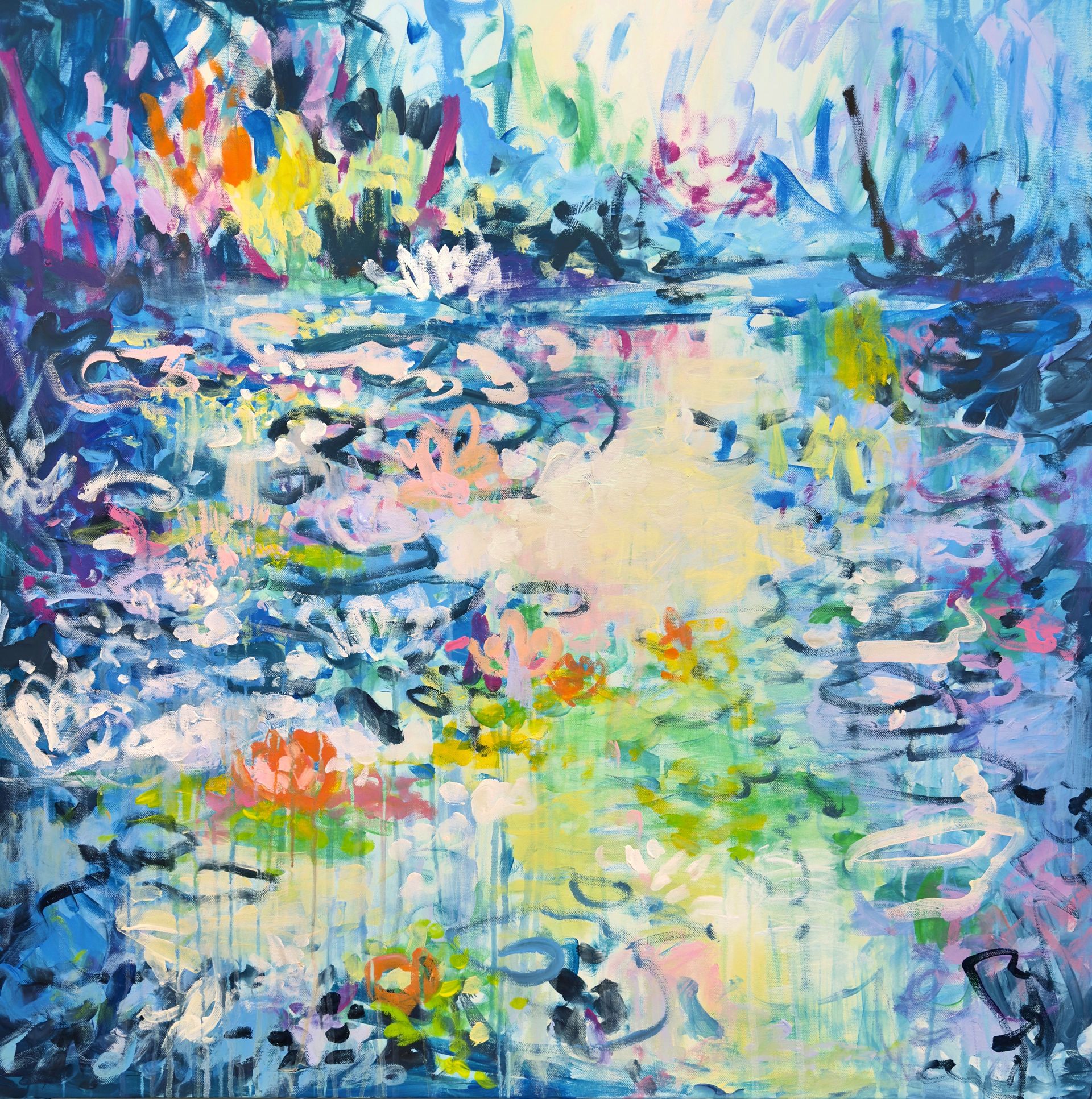 Анна Ганина (Картина, живопись - 
                  100 x 100 см) Lily pond