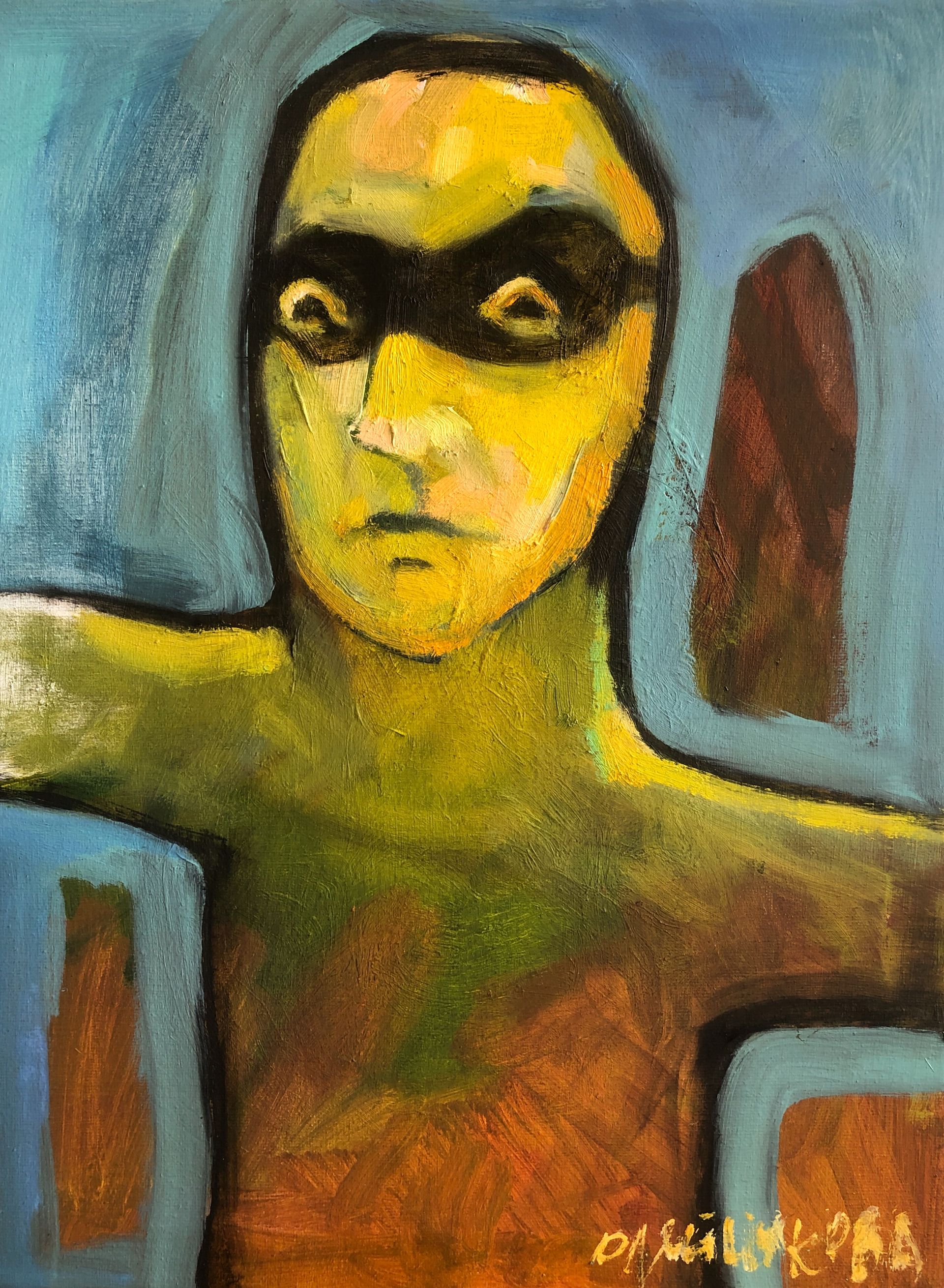 Лера Олейникова (Картина, живопись - 
                  30 x 40 см) Портрет-маска 2