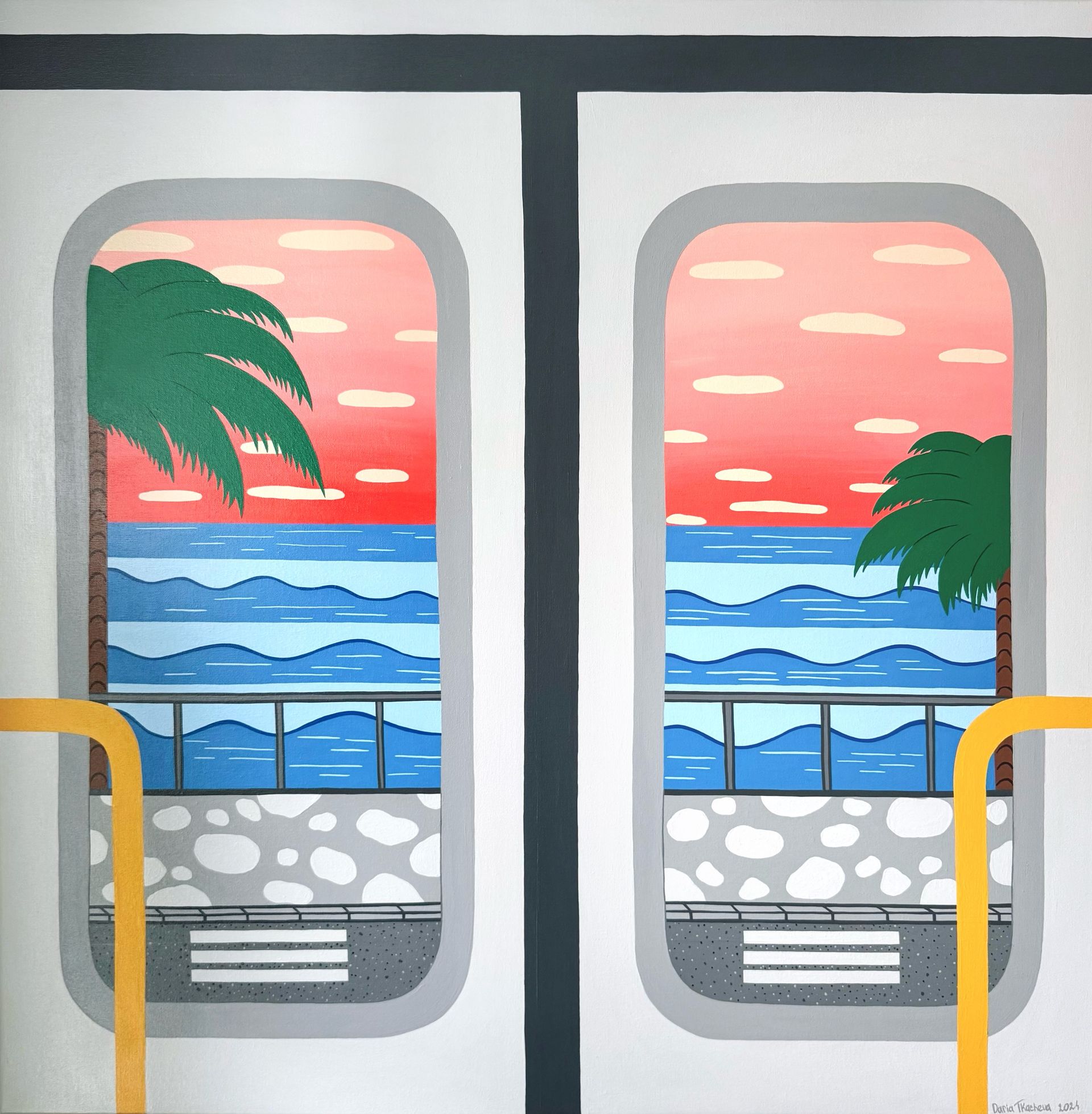 Дарья Ткачева (Картина, живопись - 
                  100 x 100 см) The next station is