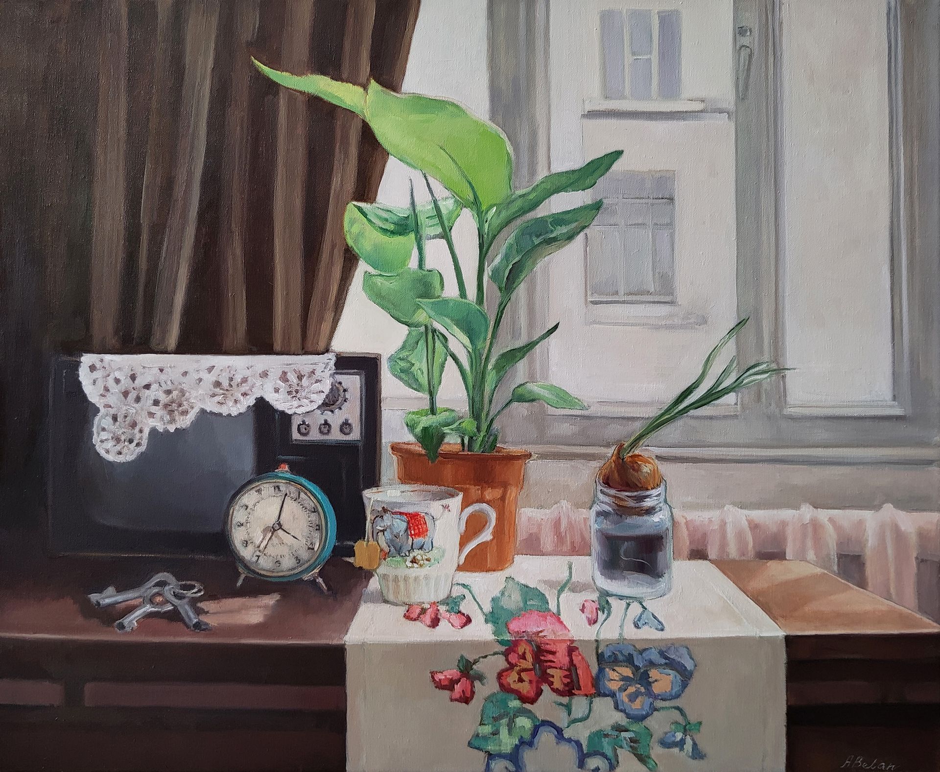 Анна Белан (Картина, живопись - 
                  70 x 60 см) На память