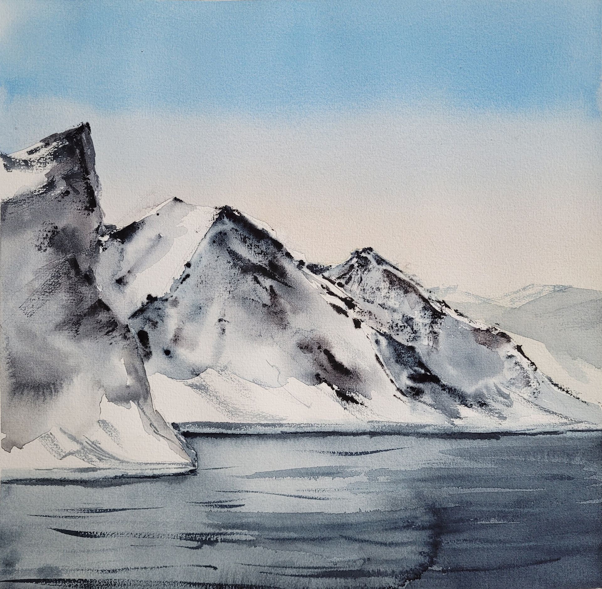 Светлана Юматова (Авторская графика - 
                  28 x 28 см) Холодный айсберг