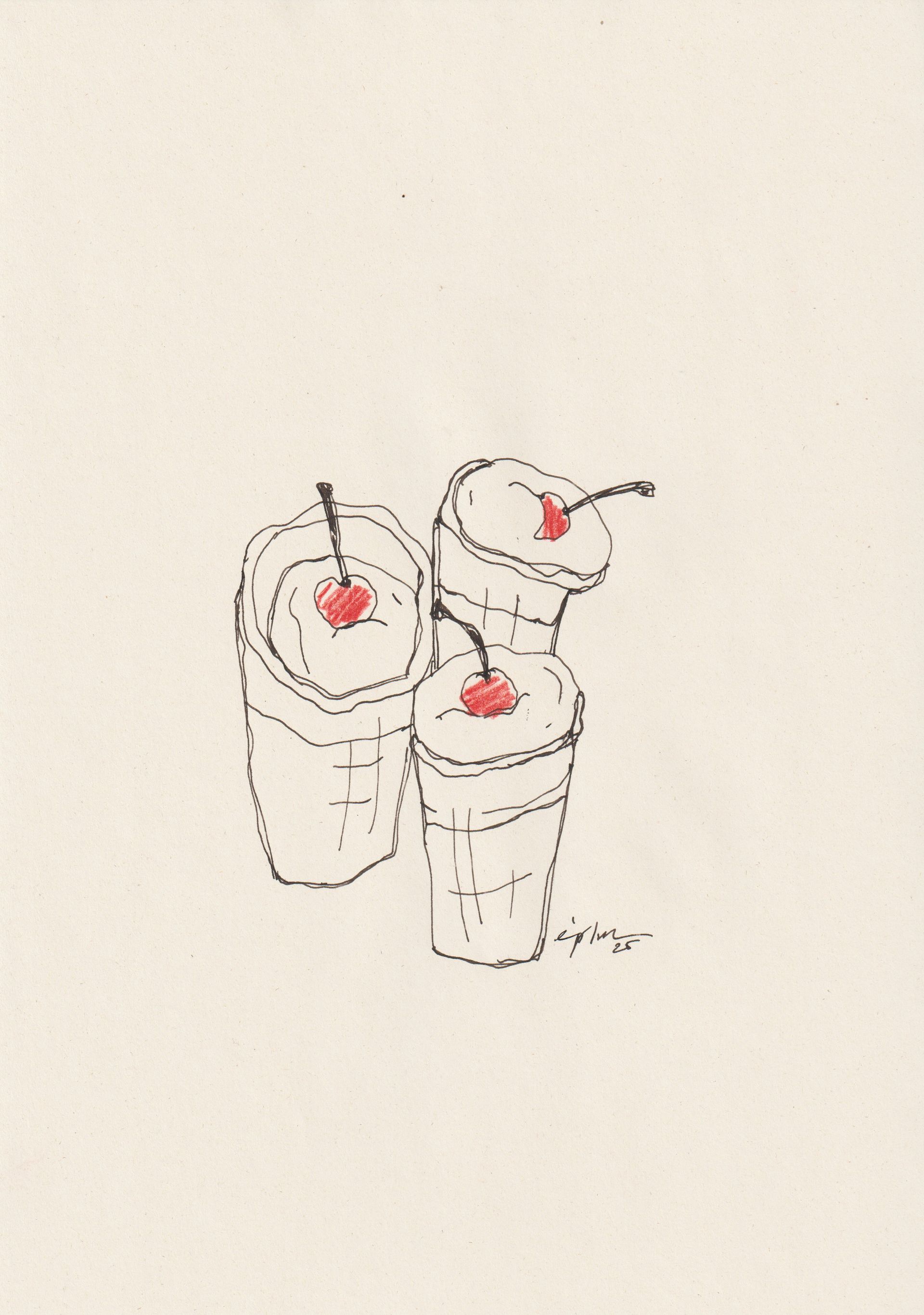 Виктория Зарецкая (embrassé par la muse) (Авторская графика - 
                  21 x 29.7 см) Sundaes
