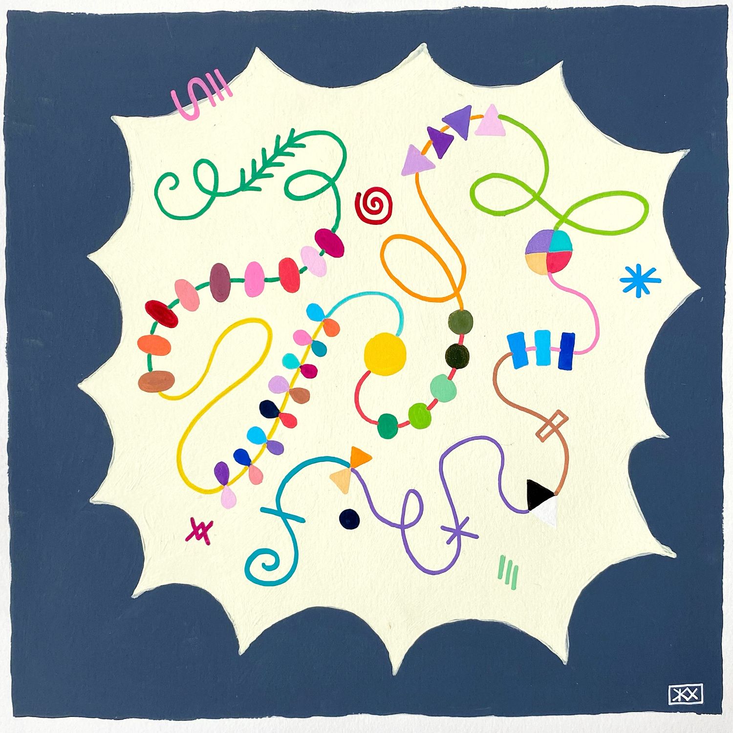 Женя Хитрова (Авторская графика - 
                  26 x 26 см) Серо-сливочное