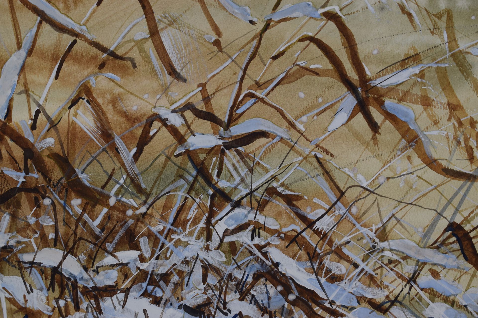 Елена Санина (Авторская графика - 
                  38 x 27 см) Под снегом