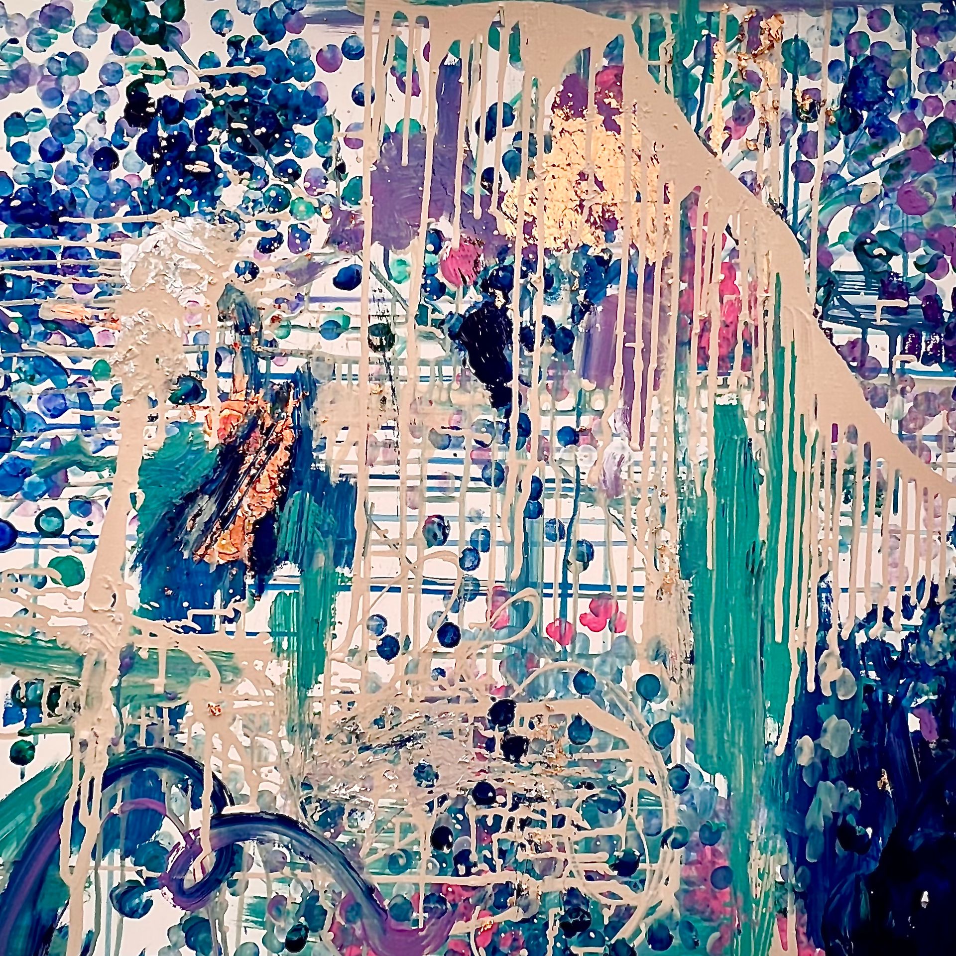 Кира Мрик (Картина, живопись - 
                  80 x 80 см) Водопад
