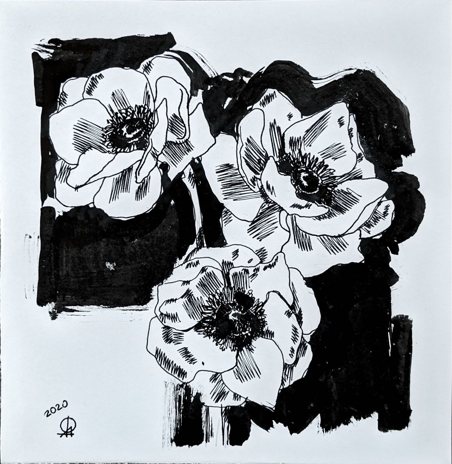 Алёна Федоткина (Авторская графика - 
                  20 x 20 см) Flower #2
