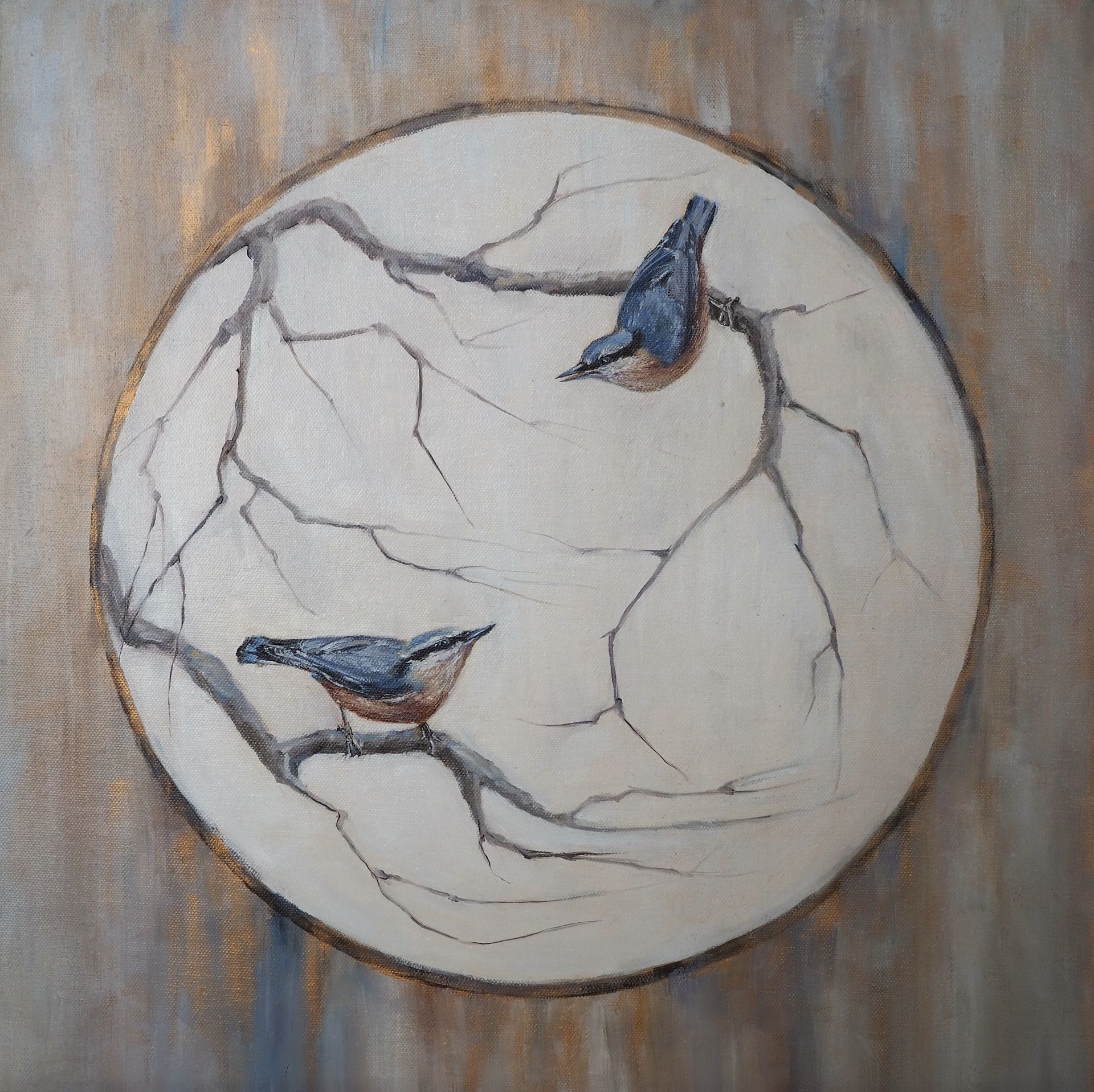 Заира Жабали (Картина, живопись - 
                  50 x 50 см) Взаимодействие