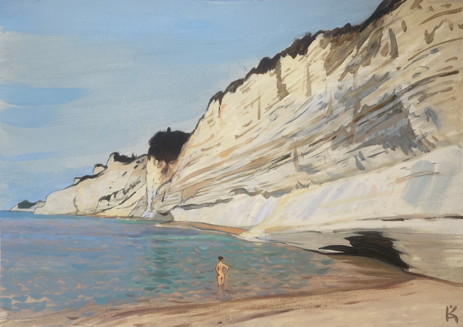 Алексей Кротов (Авторская графика - 
                  42 x 30 см) Девушка на берегу