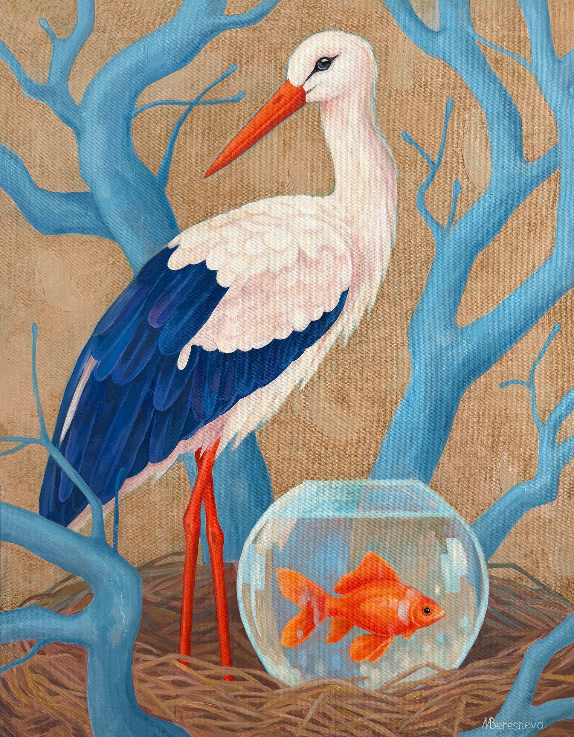 Марина Береснева (Картина, живопись - 
                  70 x 90 см) Большое гнездо