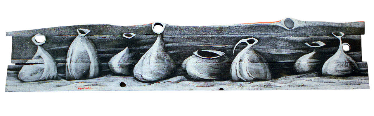 Нодар Хохобашвили (Картина, живопись - 
                  149.5 x 18.5 см) Натюрморт черный