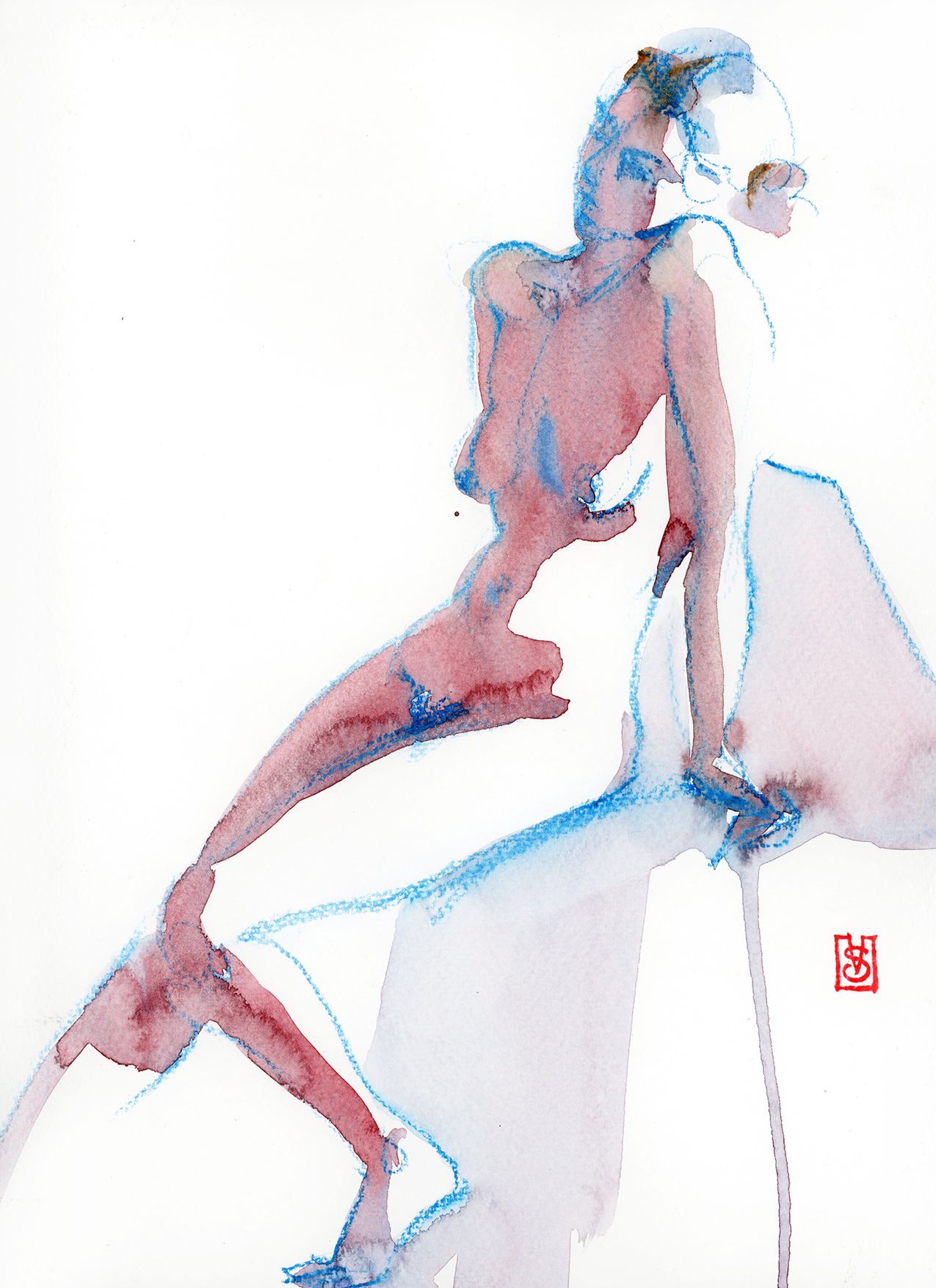 Виктория Севастьянова (Авторская графика - 
                  23 x 32 см) Nude life drawing 012