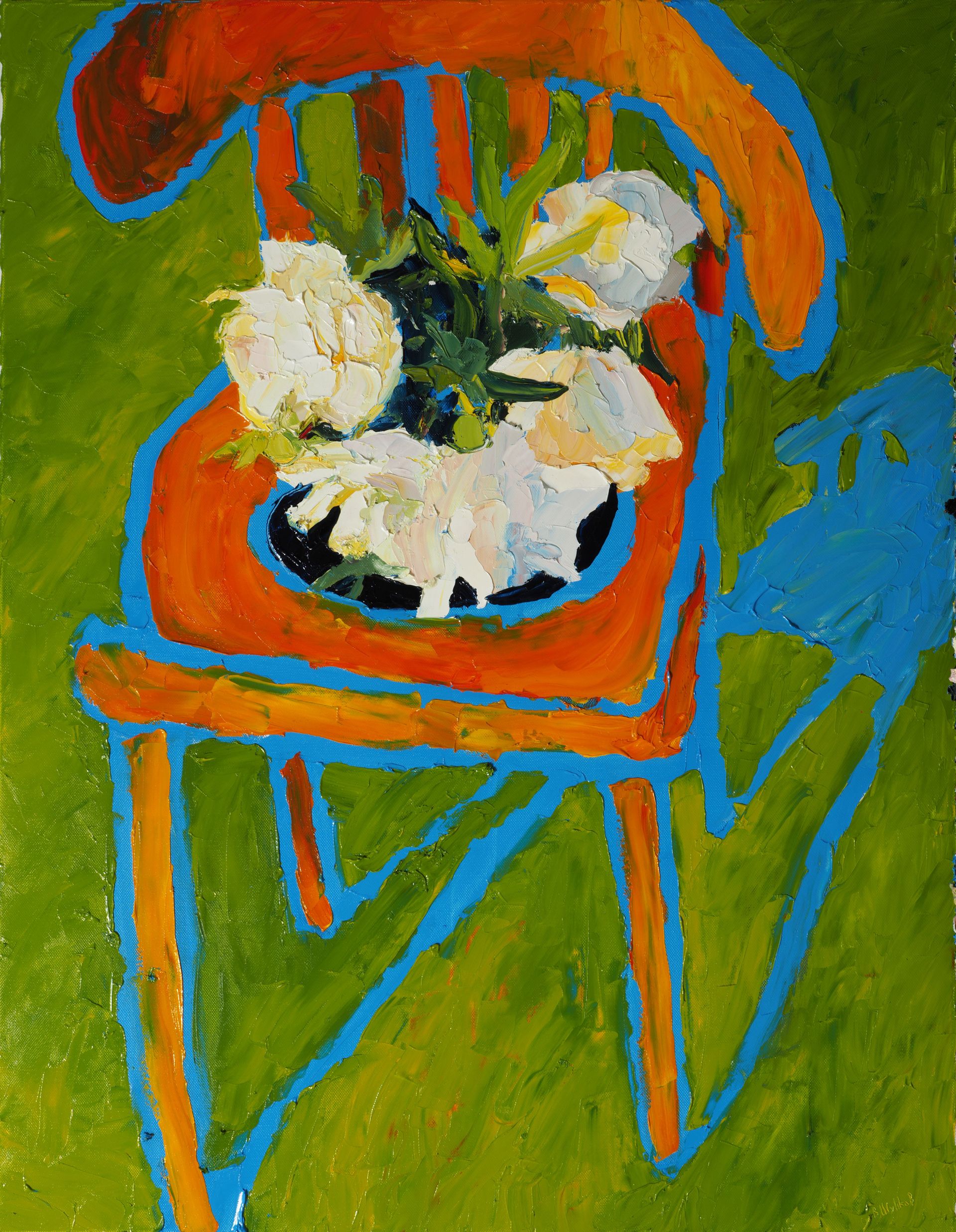 Валентин Шунков (Картина, живопись - 
                  70 x 90 см) Стул и пионы