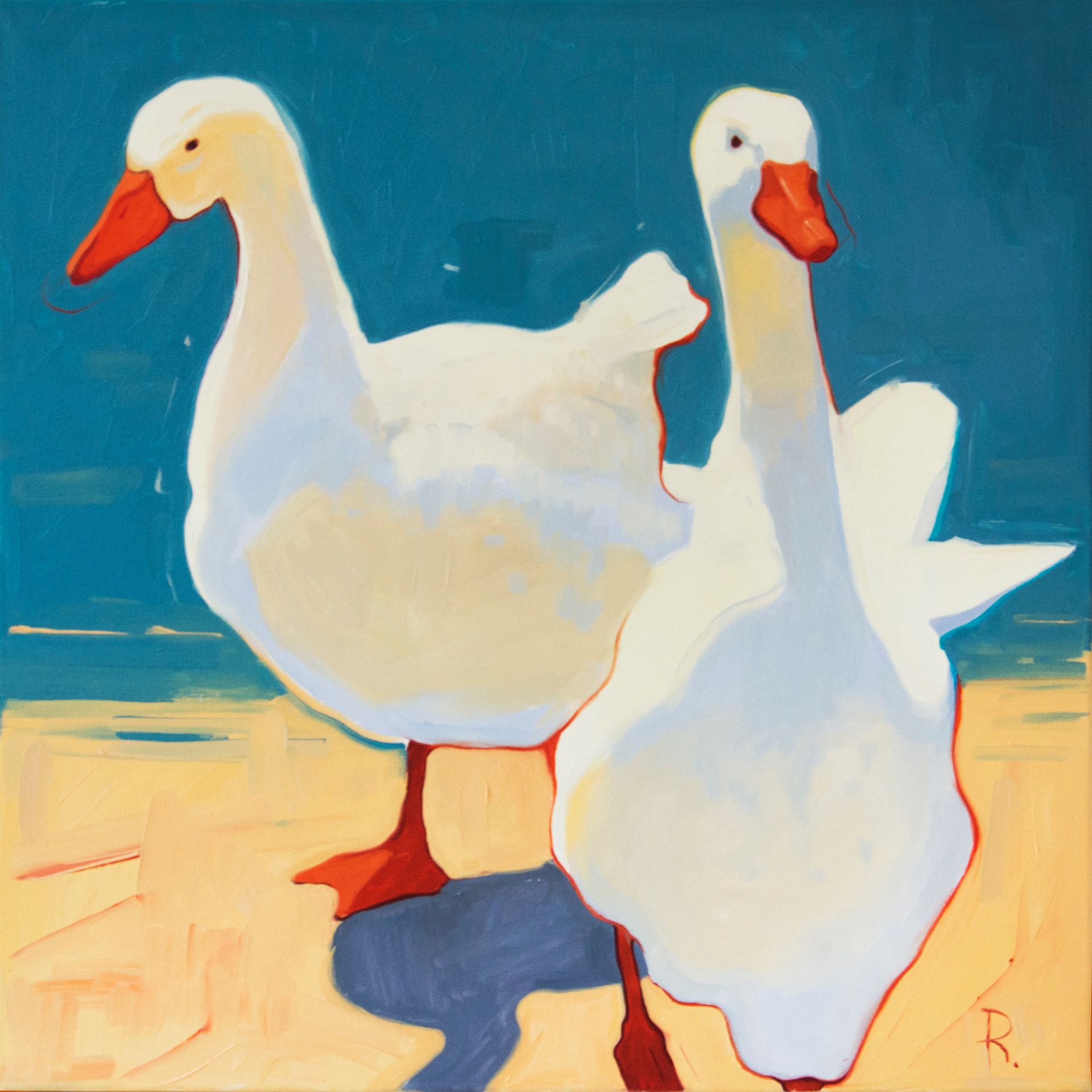 Полина Раскольникова (Картина, живопись - 
                  60 x 60 см) Гуси № 1 (Geese № 1)