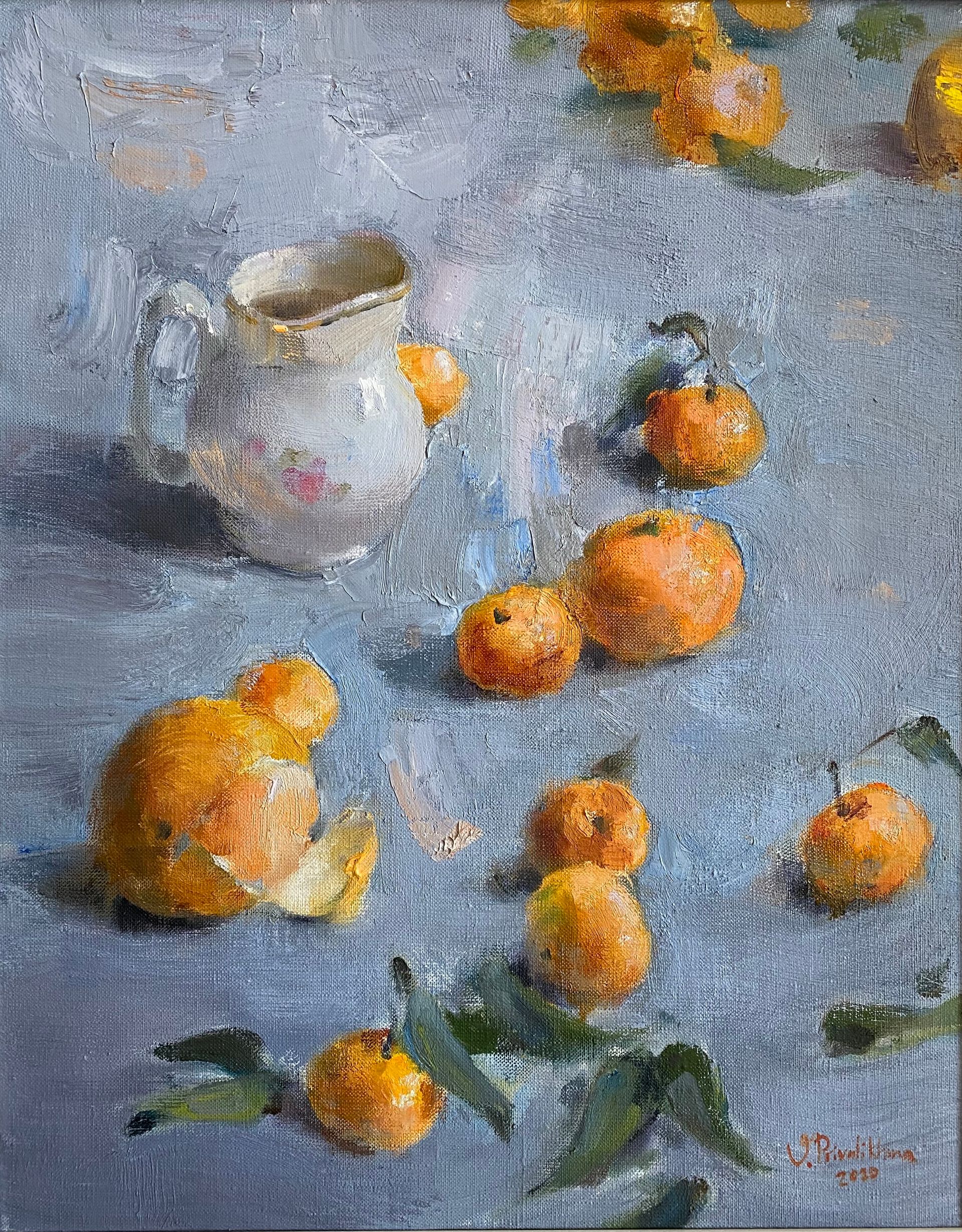 Валерия Привалихина (Картина, живопись - 
                  40 x 50 см) Натюрморт с мандаринами