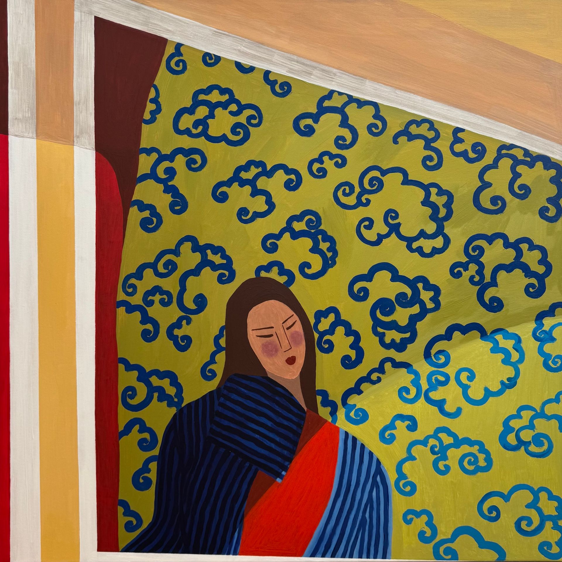 Наташа Хегай (Картина, живопись - 
                  80 x 80 см) У окна