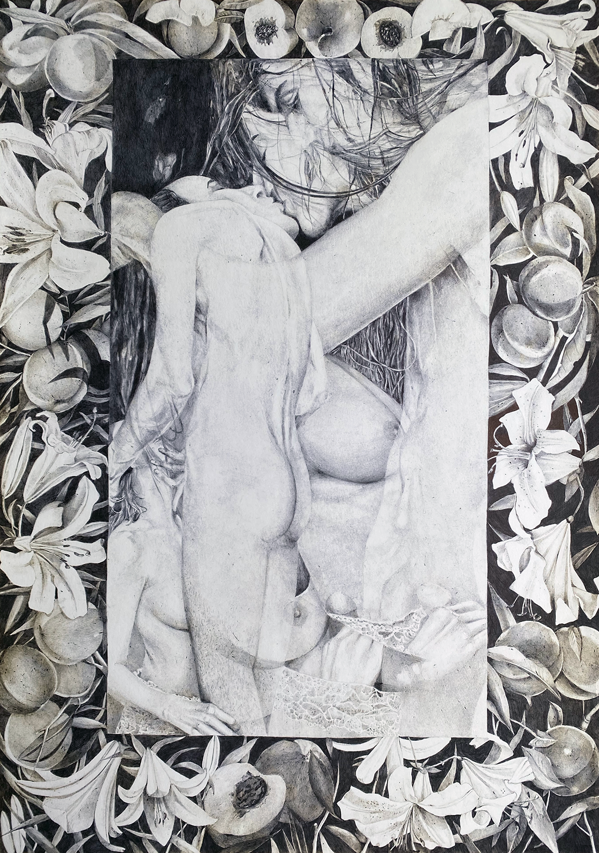 Ева Шорина (Графика цифровая (принты) - 
                  30 x 40 см) Открытка "Hugging Your Skinny Bones"