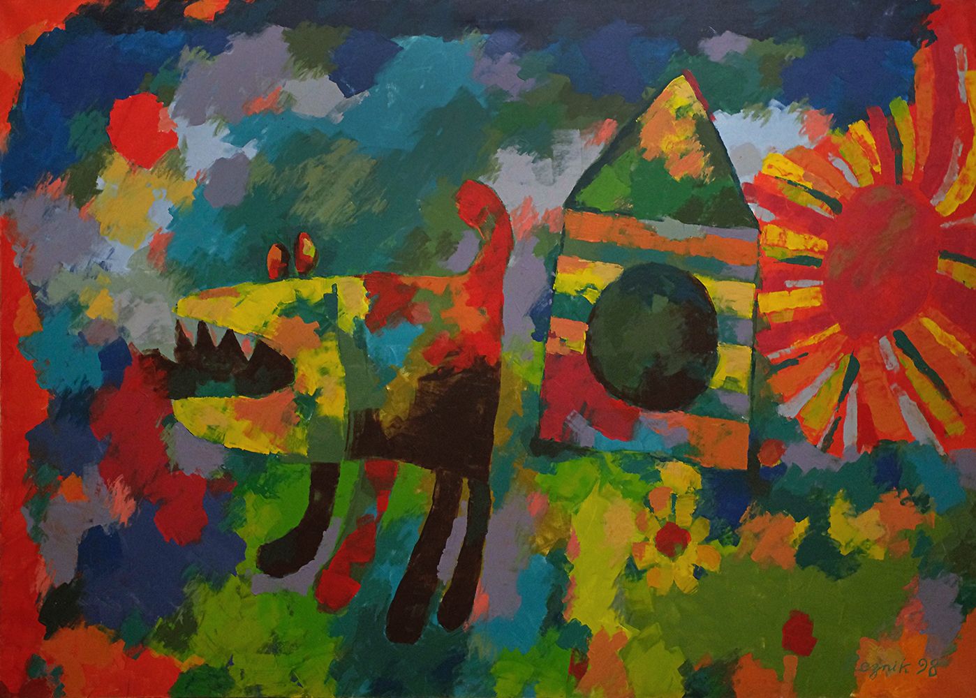 Юрий Резник (Картина, живопись - 
                  140 x 100 см) Собака, которая стережет солнце