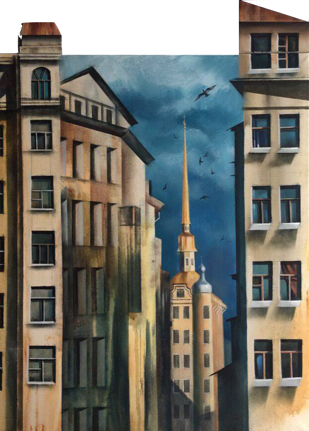 Динара Хёртнагль (Картина, живопись - 
                  50 x 70 см) City Vibrations. Petersburg