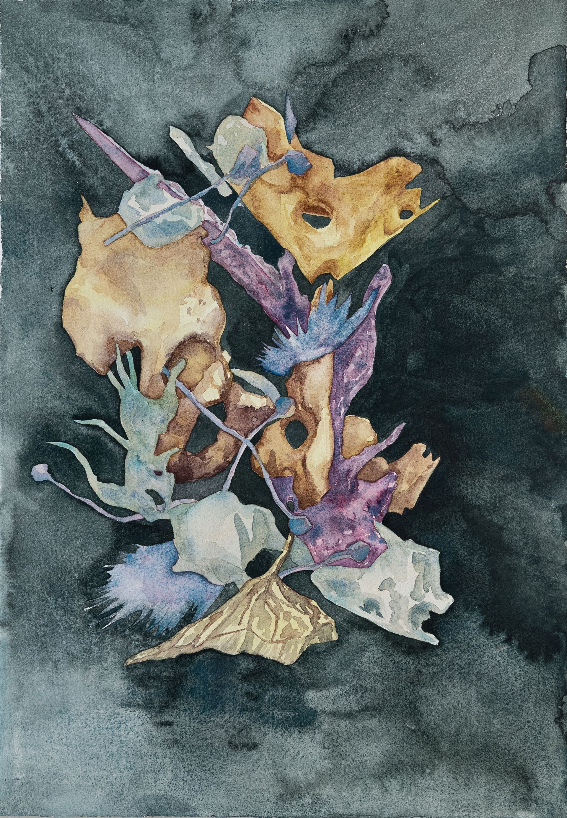 Саша Пучкова (Авторская графика - 
                  35 x 50 см) Green bones